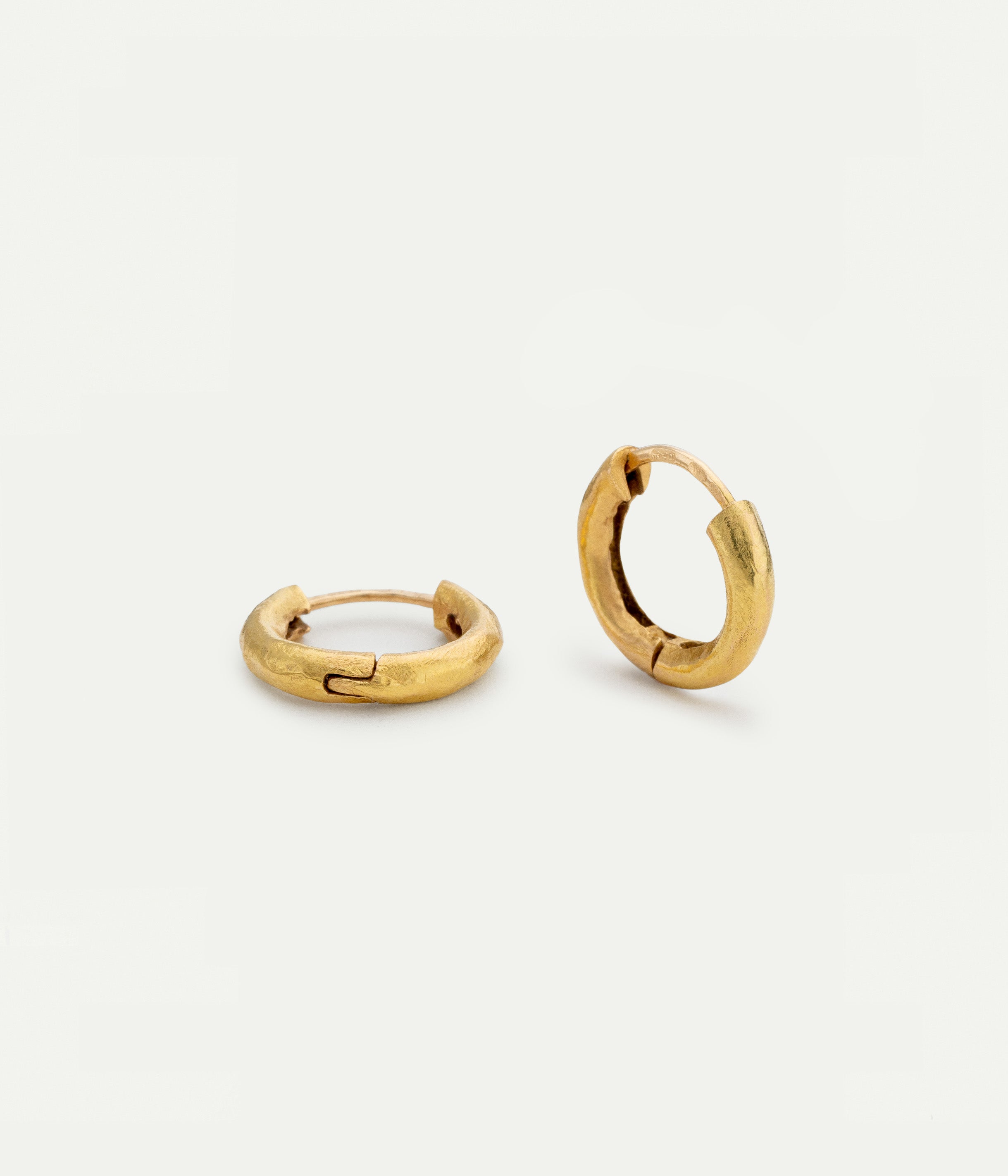 Chubby yellow gold large hoops