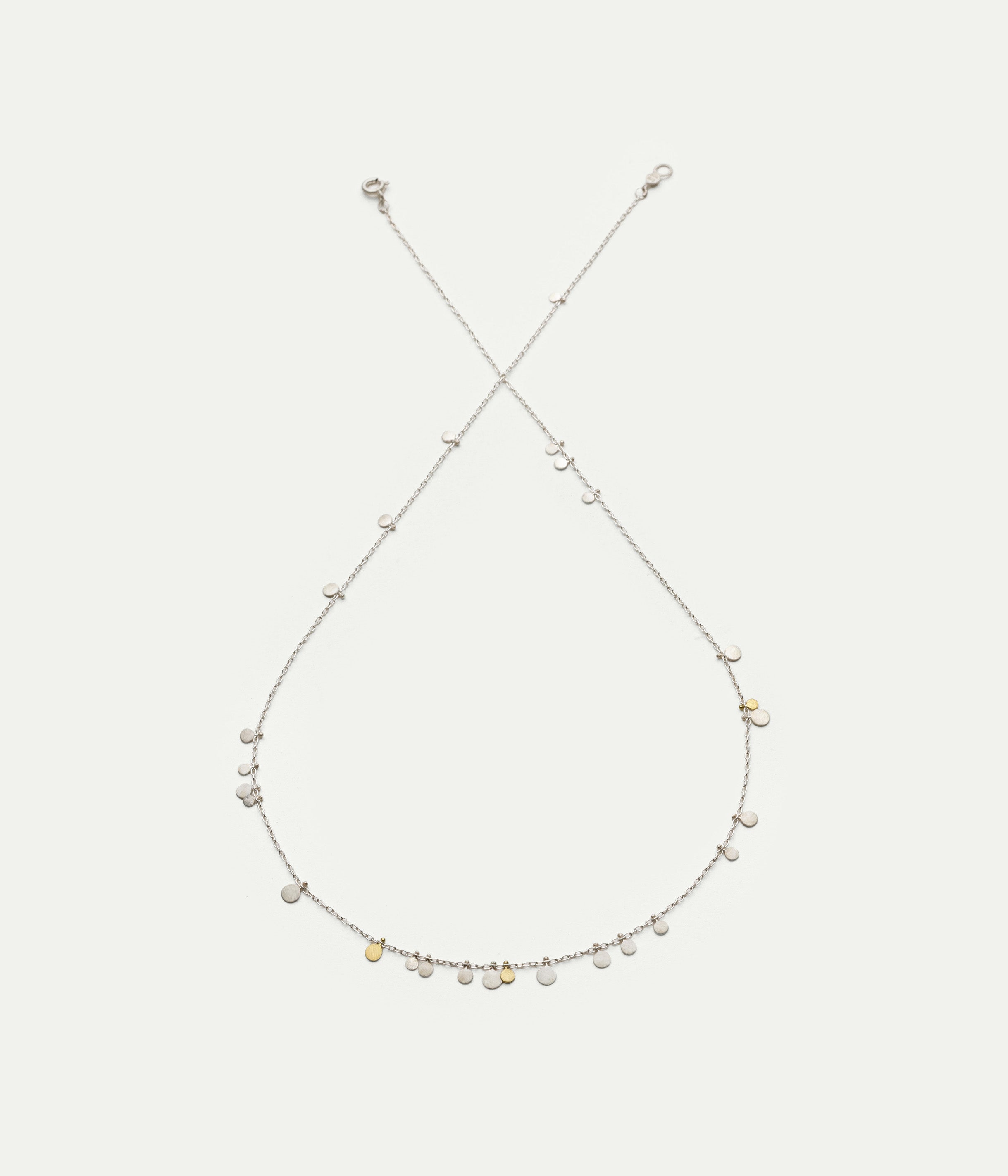 Simple Random Dots silver necklace