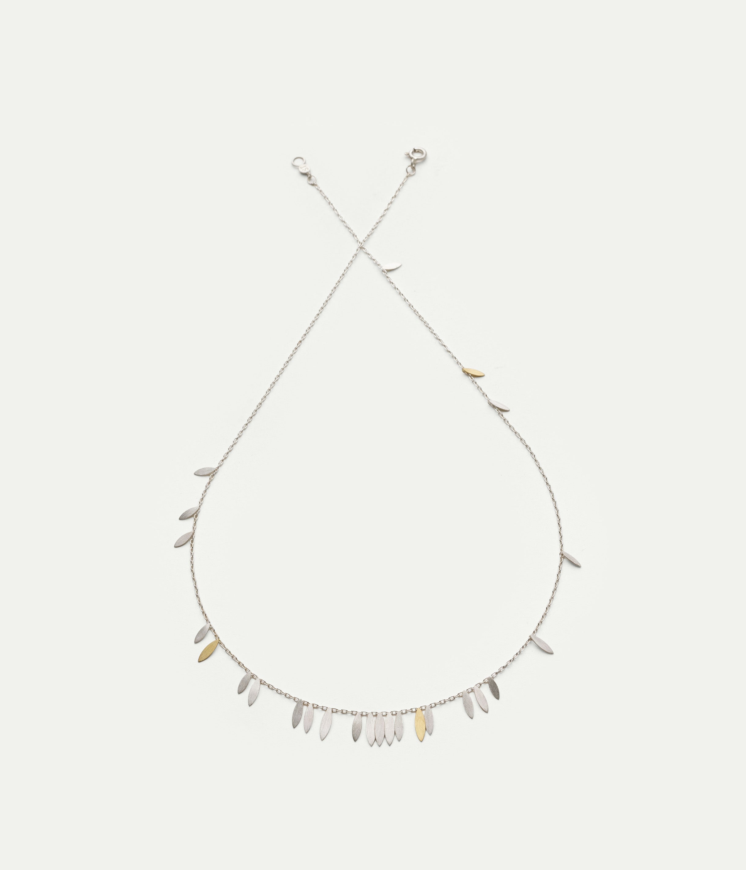 Scattered Leaf silver necklace