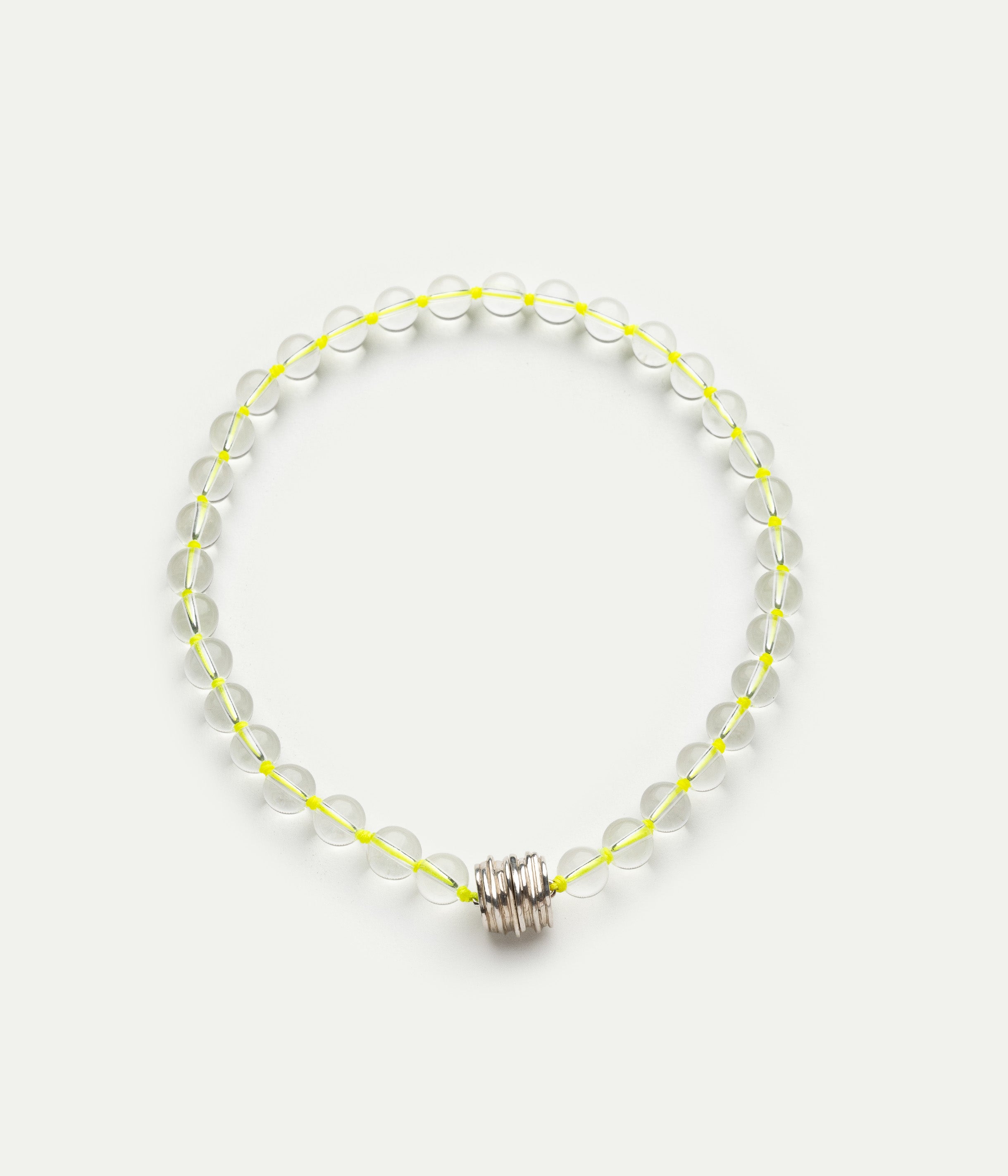 Soga neon yellow silver necklace