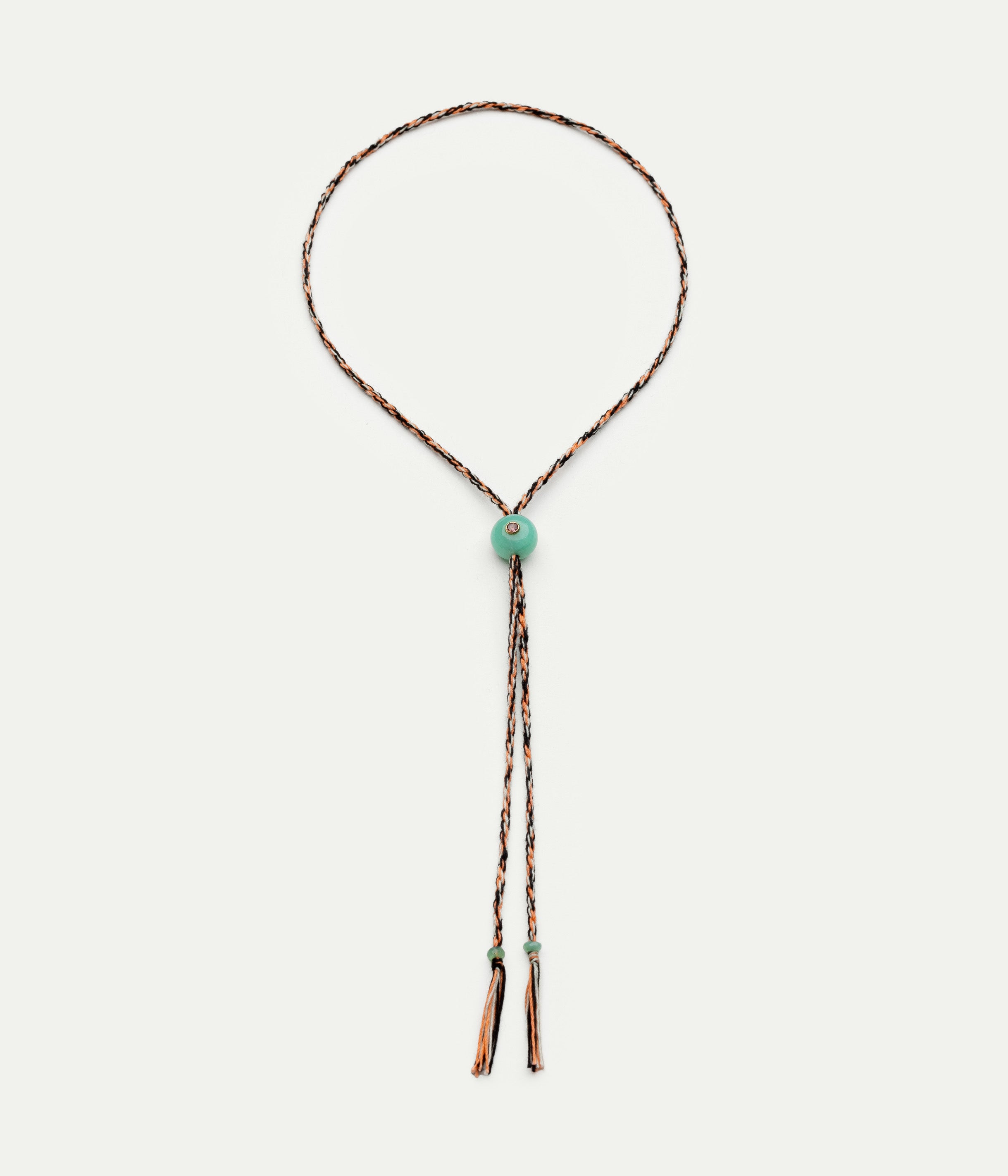 Collier Scarlett Candy Rose pale et chrysoprase