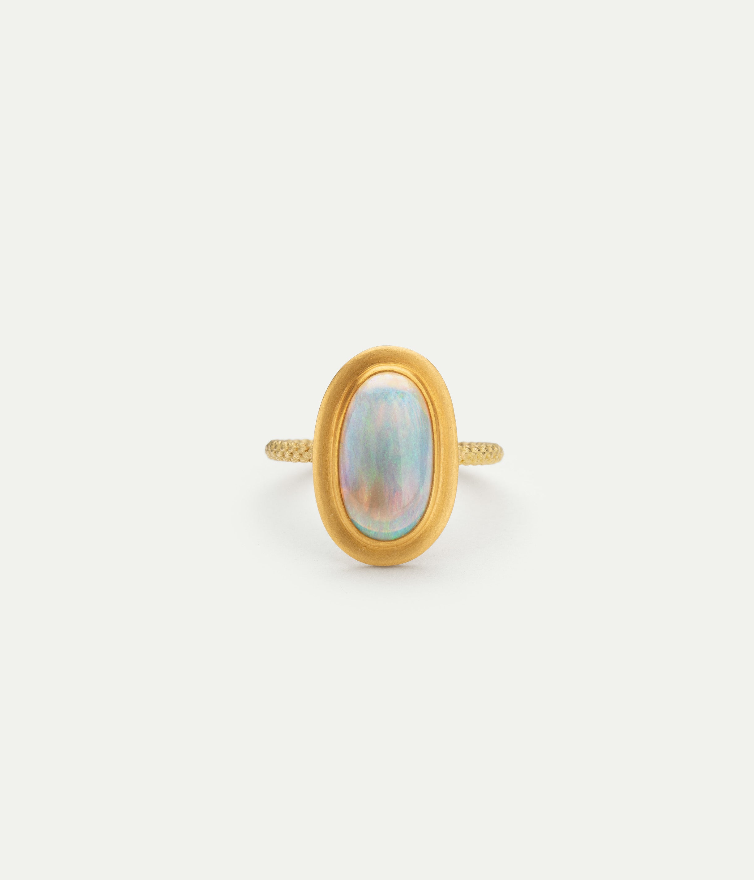 Tying Arm Semi Black opal ring