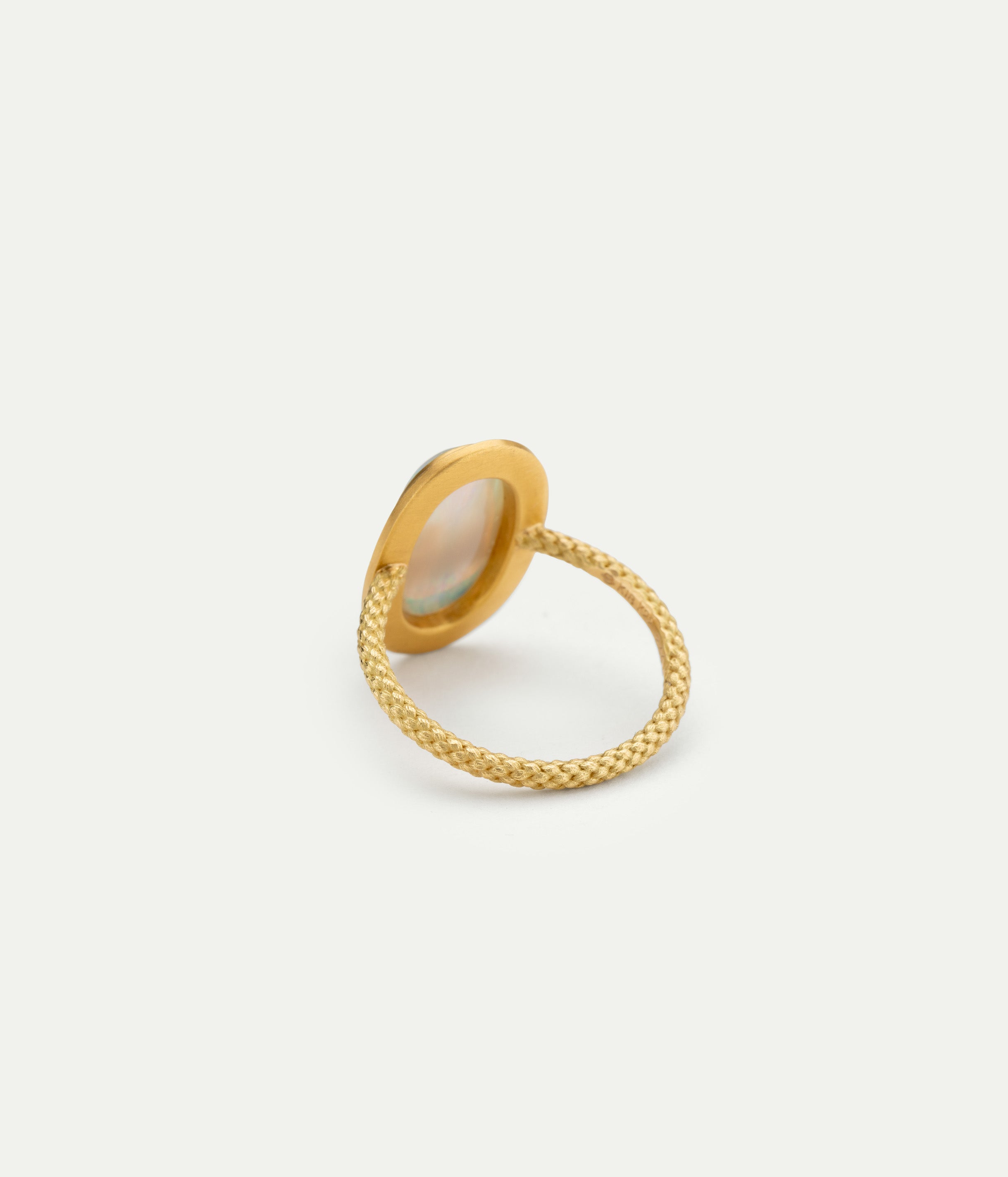 Tying Arm Semi Black opal ring