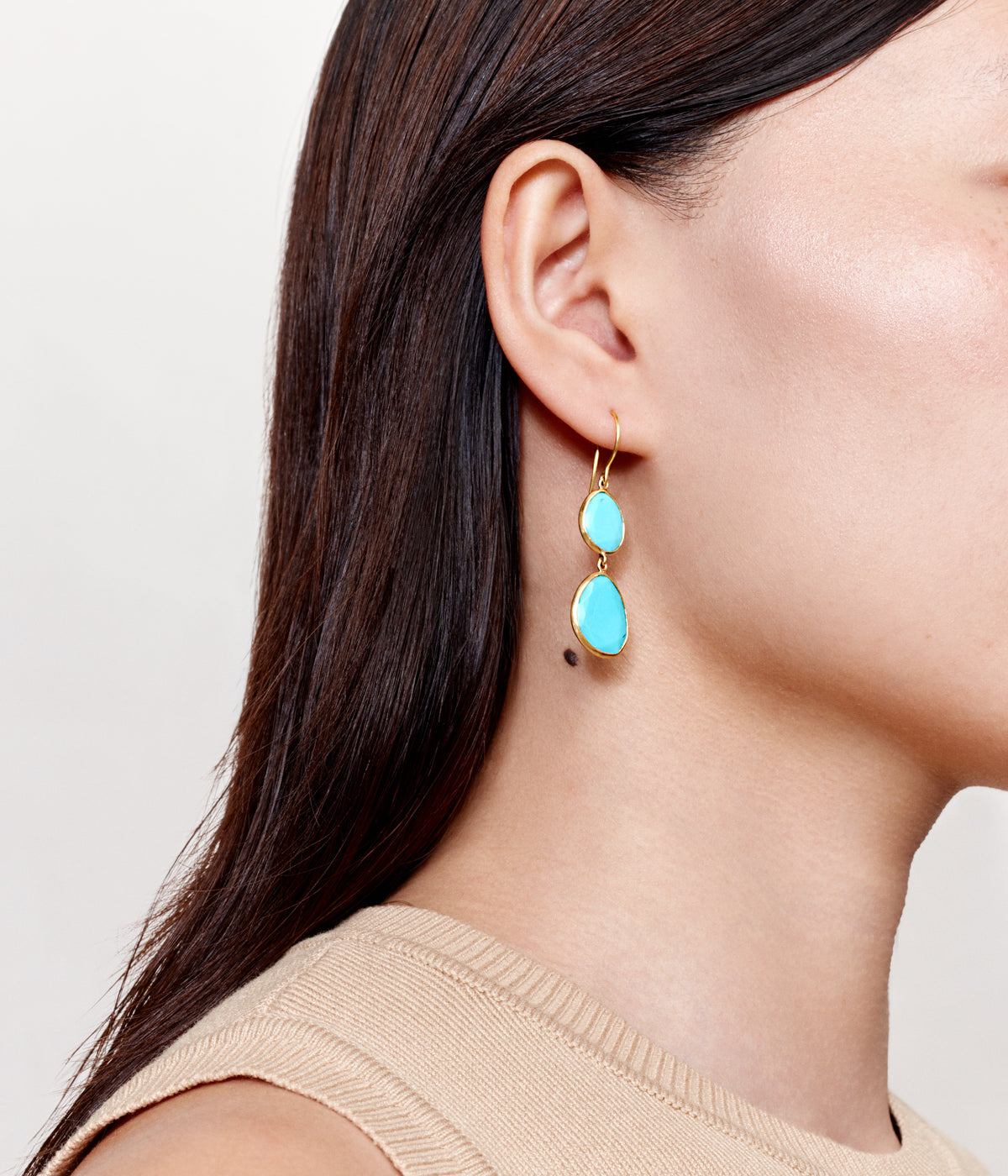 Boucles d'oreilles Hathor Colette Set Double Drop turquoise