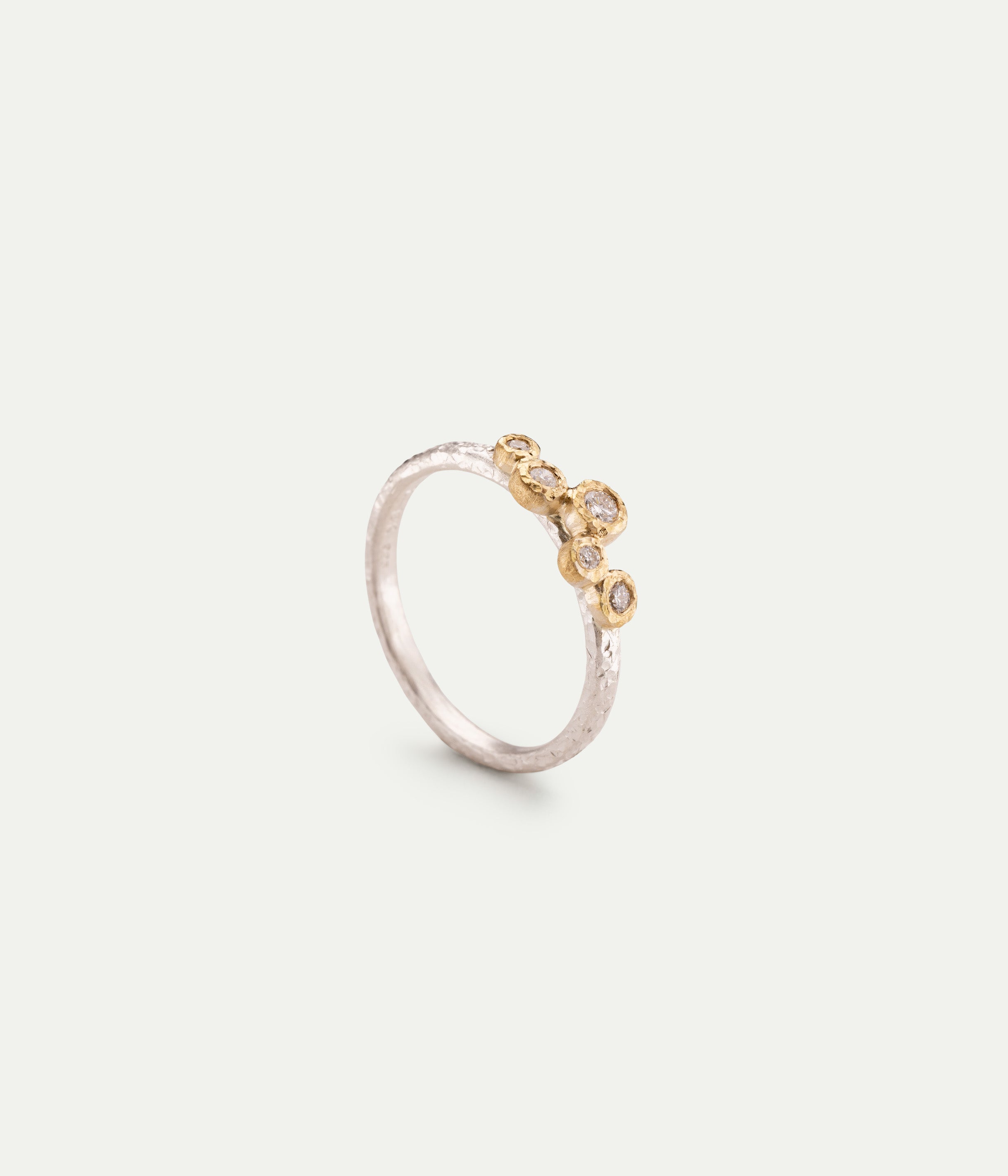 Bague 5 bezel diamants