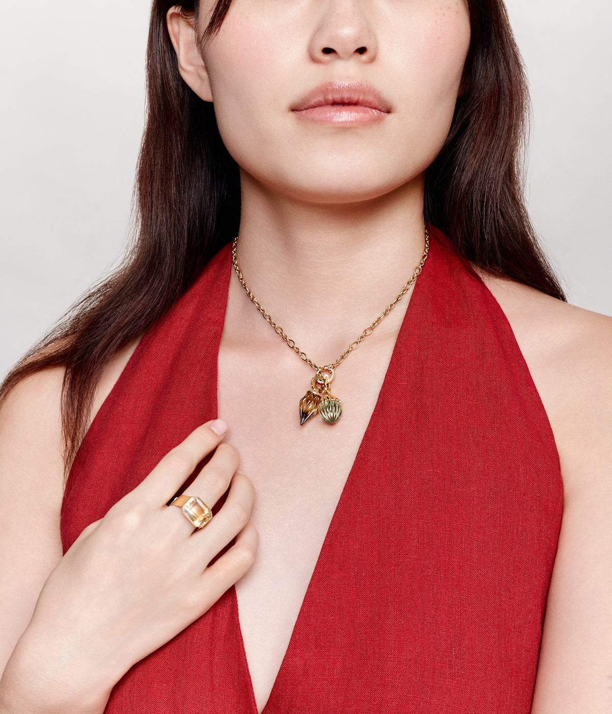 Carved Smoky Topaz pendant
