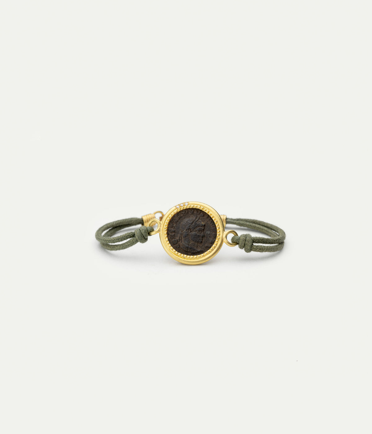 Roman Coin Bronze Diamond bracelet