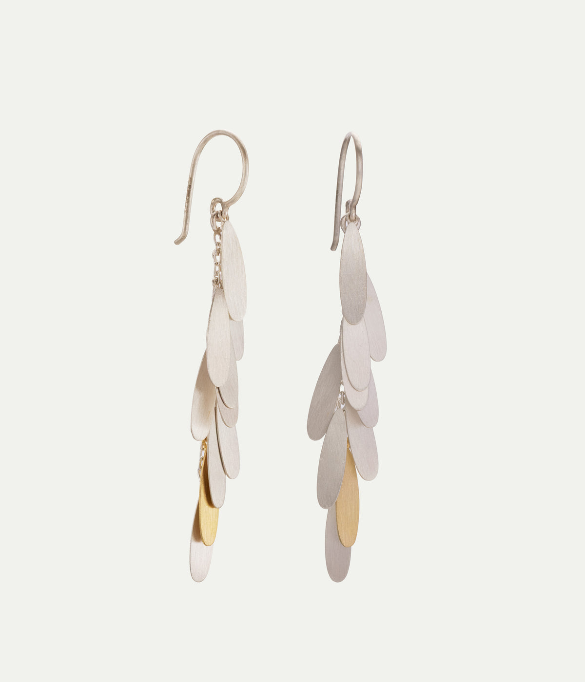 Boucles d'oreilles Long Daisy or jaune et argent