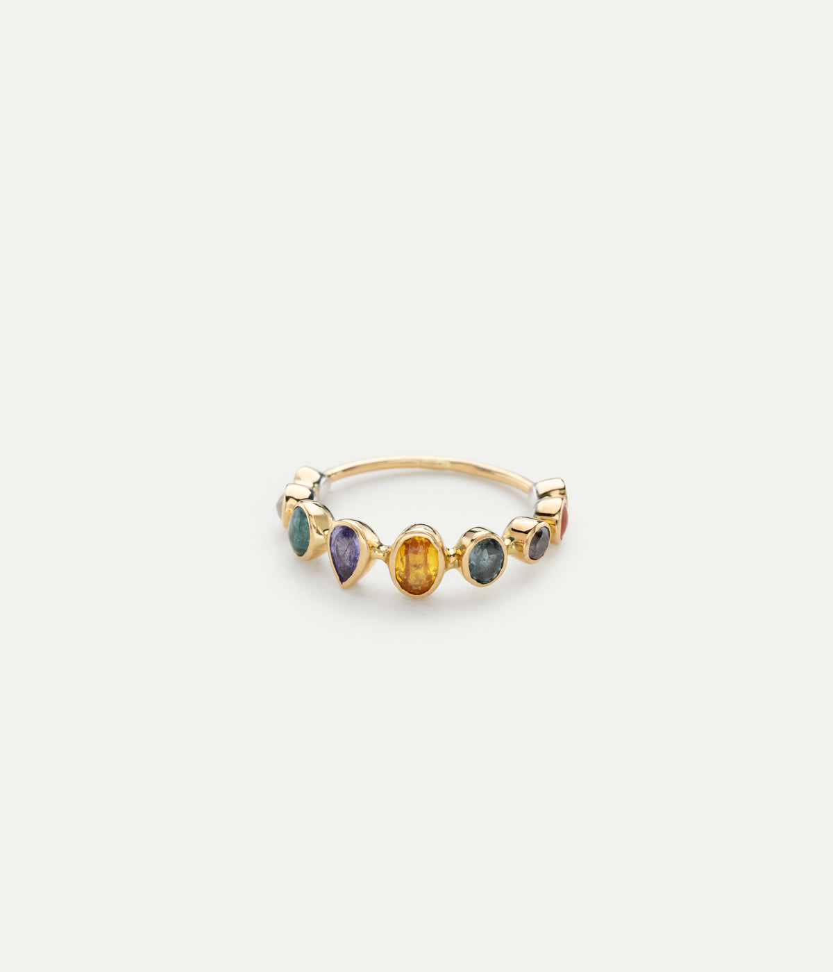 Bague Souriante tanzanite, saphir, tourmaline et diamants