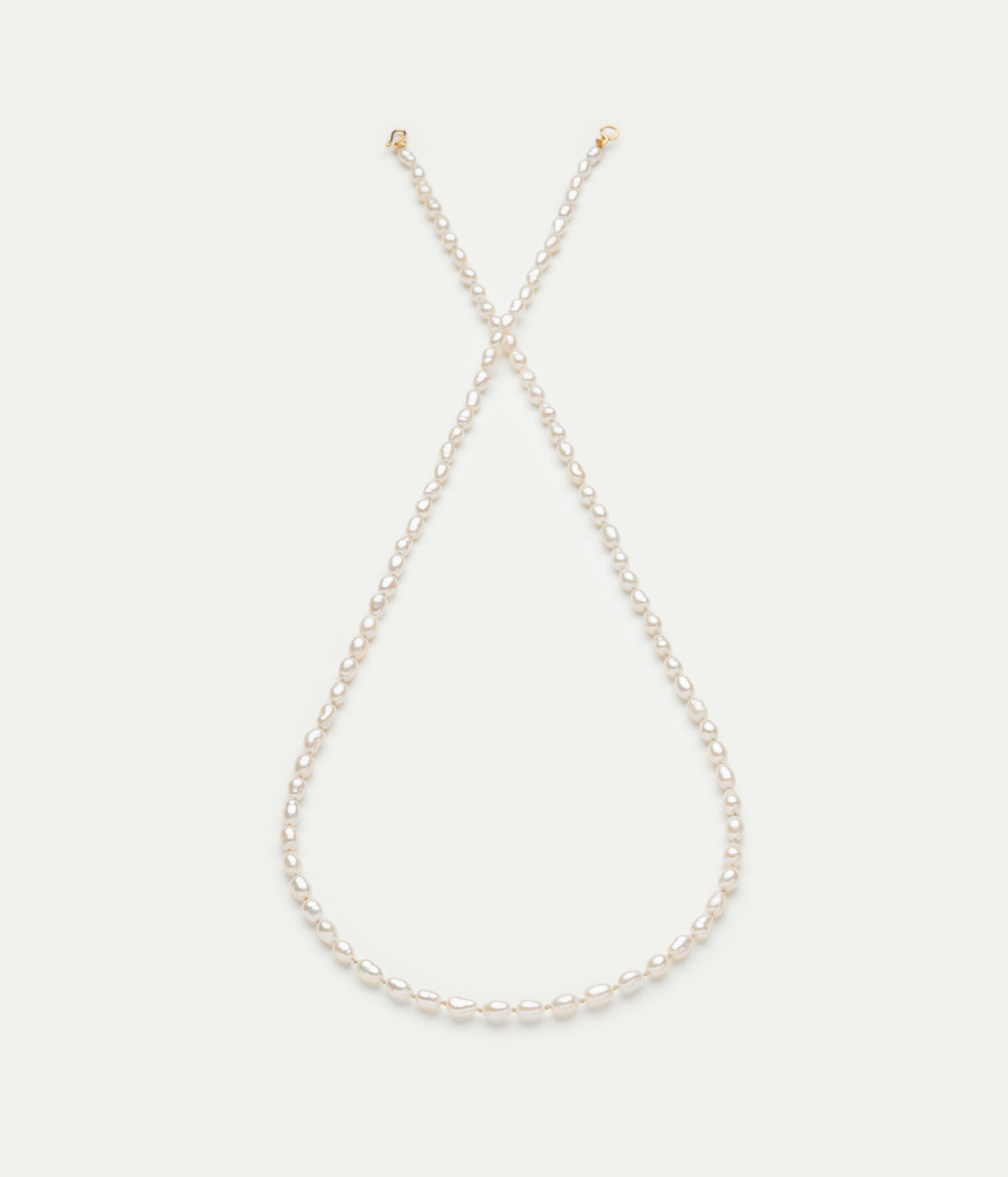Oval small baroque pearls necklace