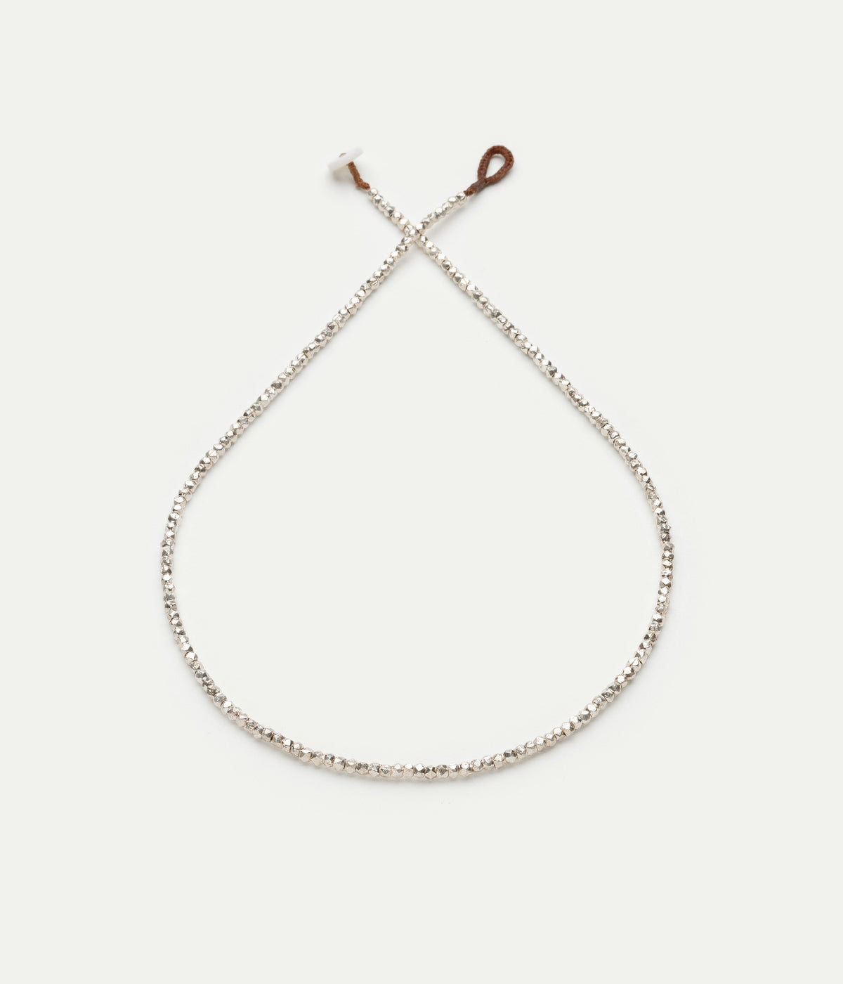 Unknotted Bouton silver necklace