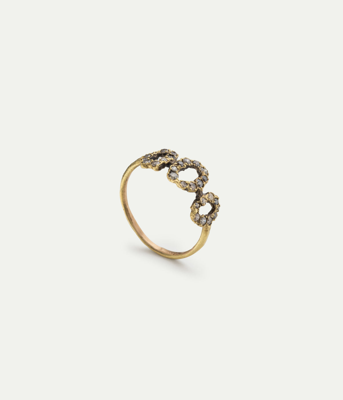 Bague Trio Oval or jaune et diamants