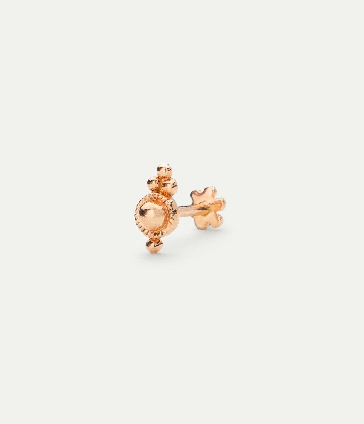 Four Ball Trinity Rose gold single stud