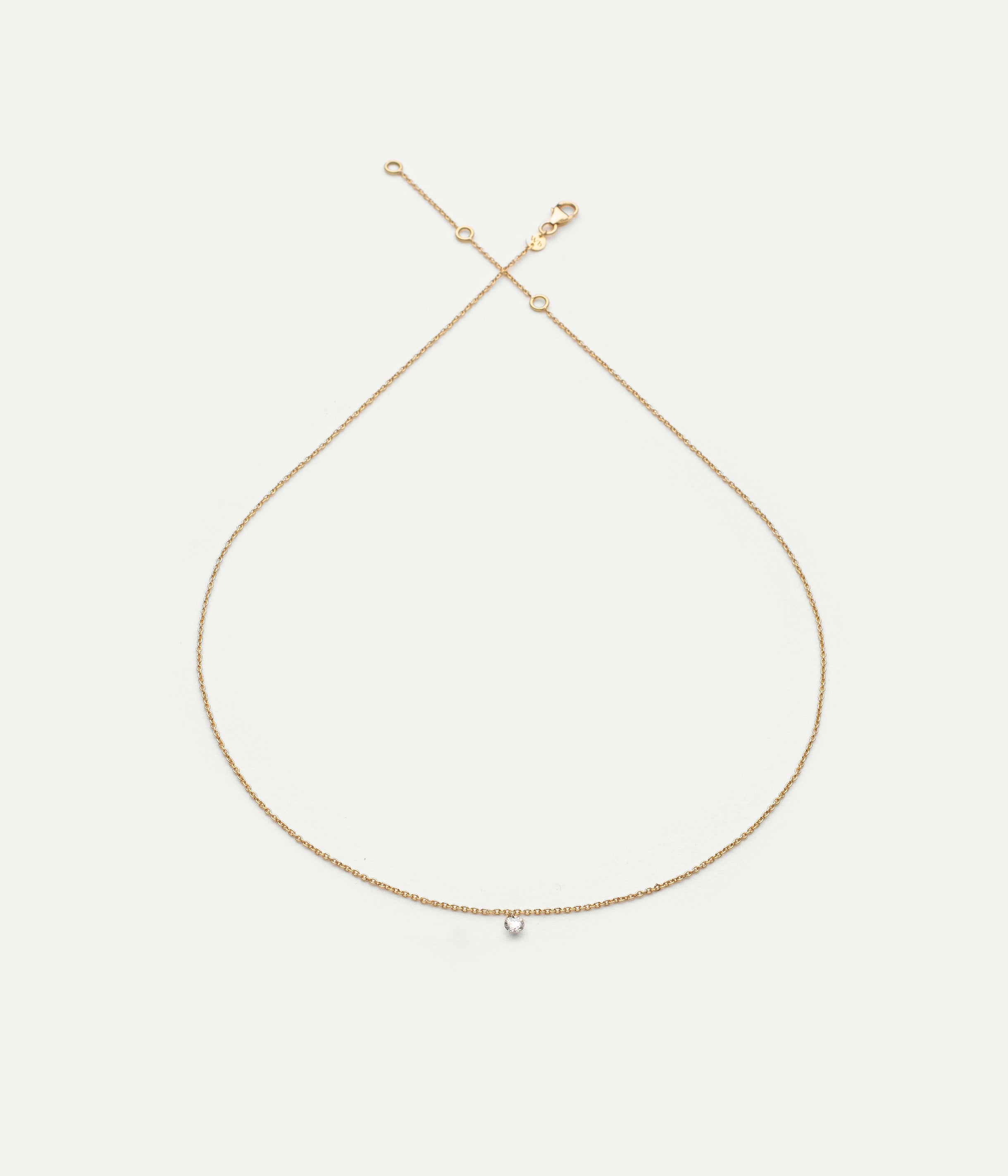 Collier Emilie or jaune et diamant