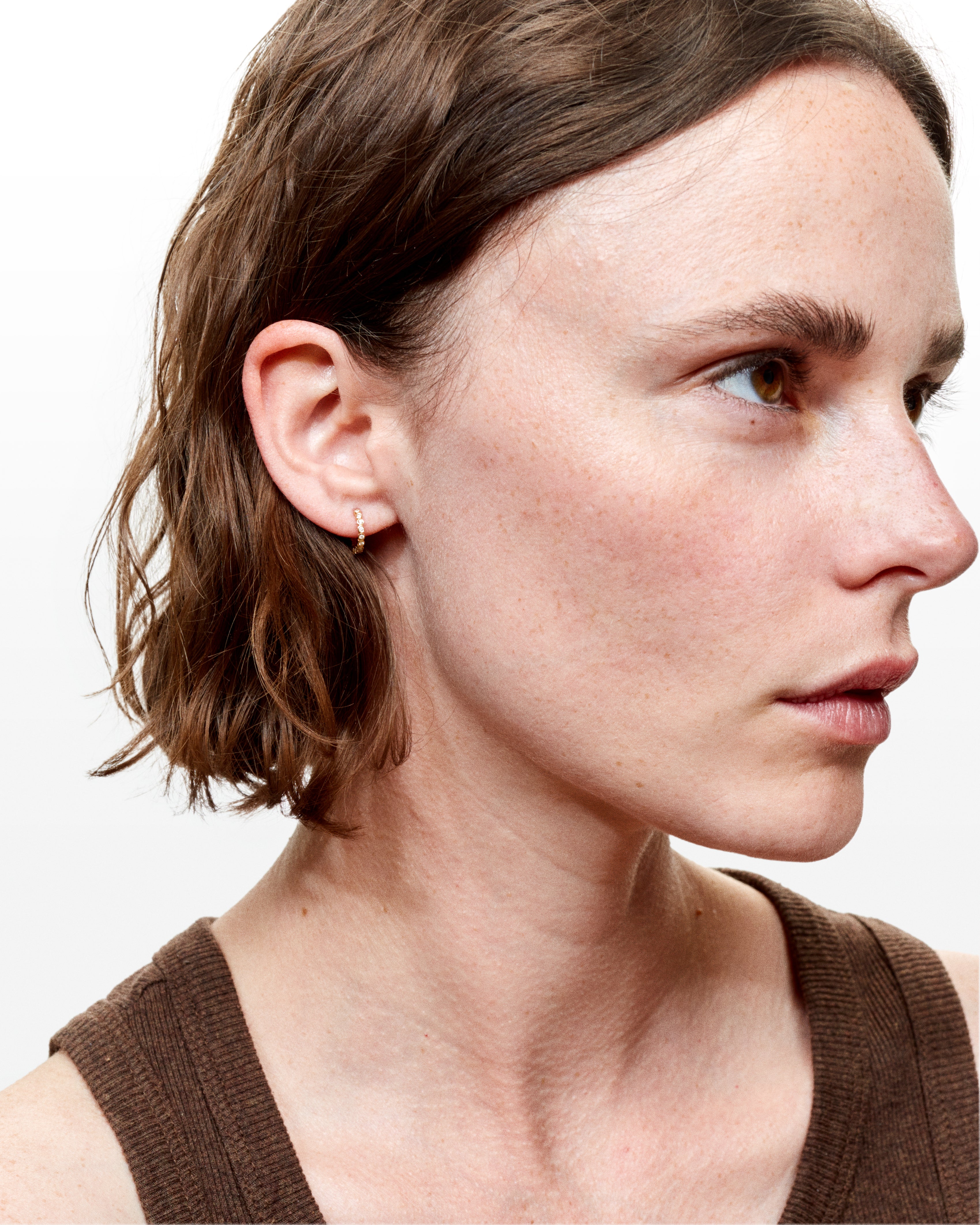 Estelle yellow gold and diamonds hoop