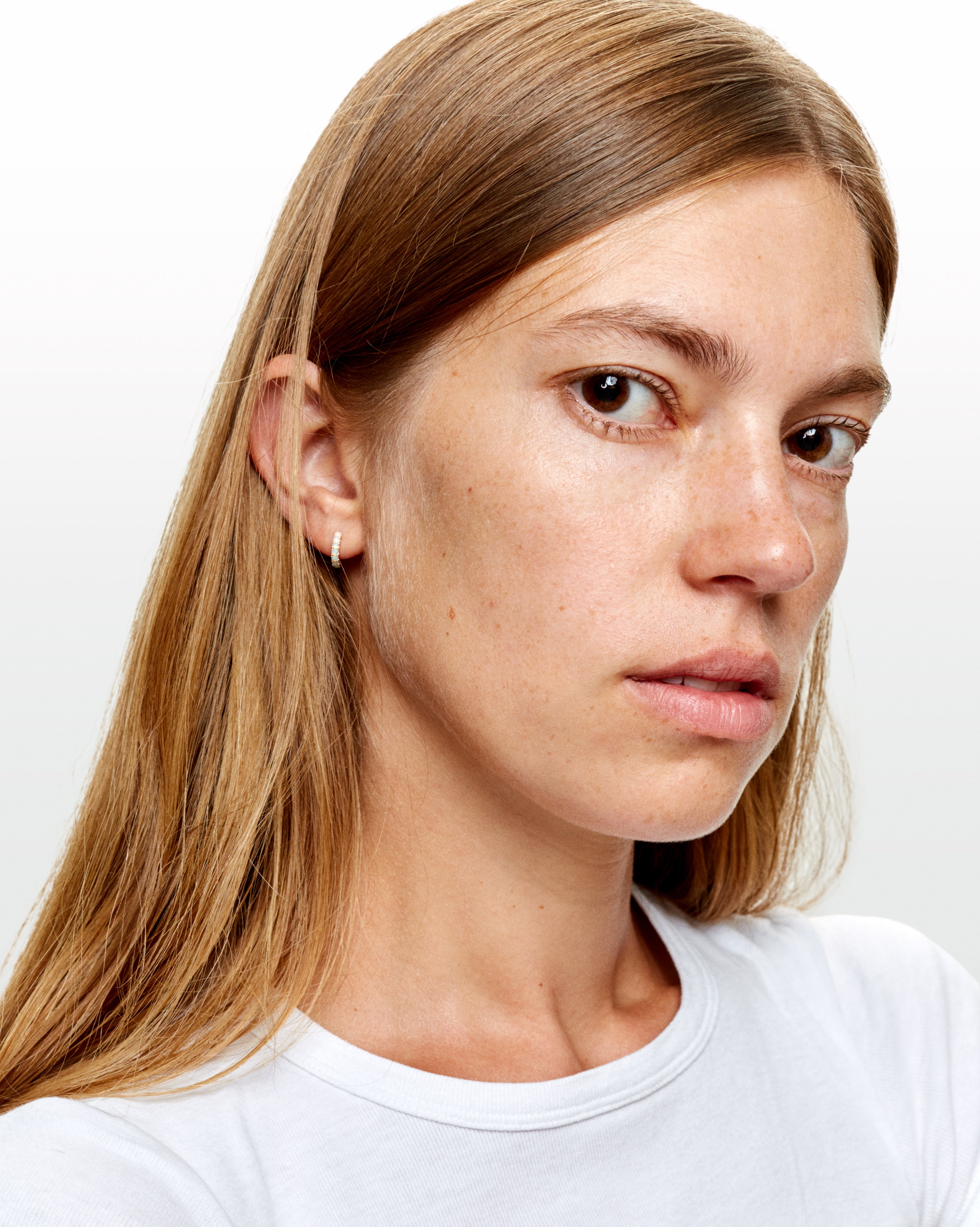 Ismène Rose Gold and Opals hoop