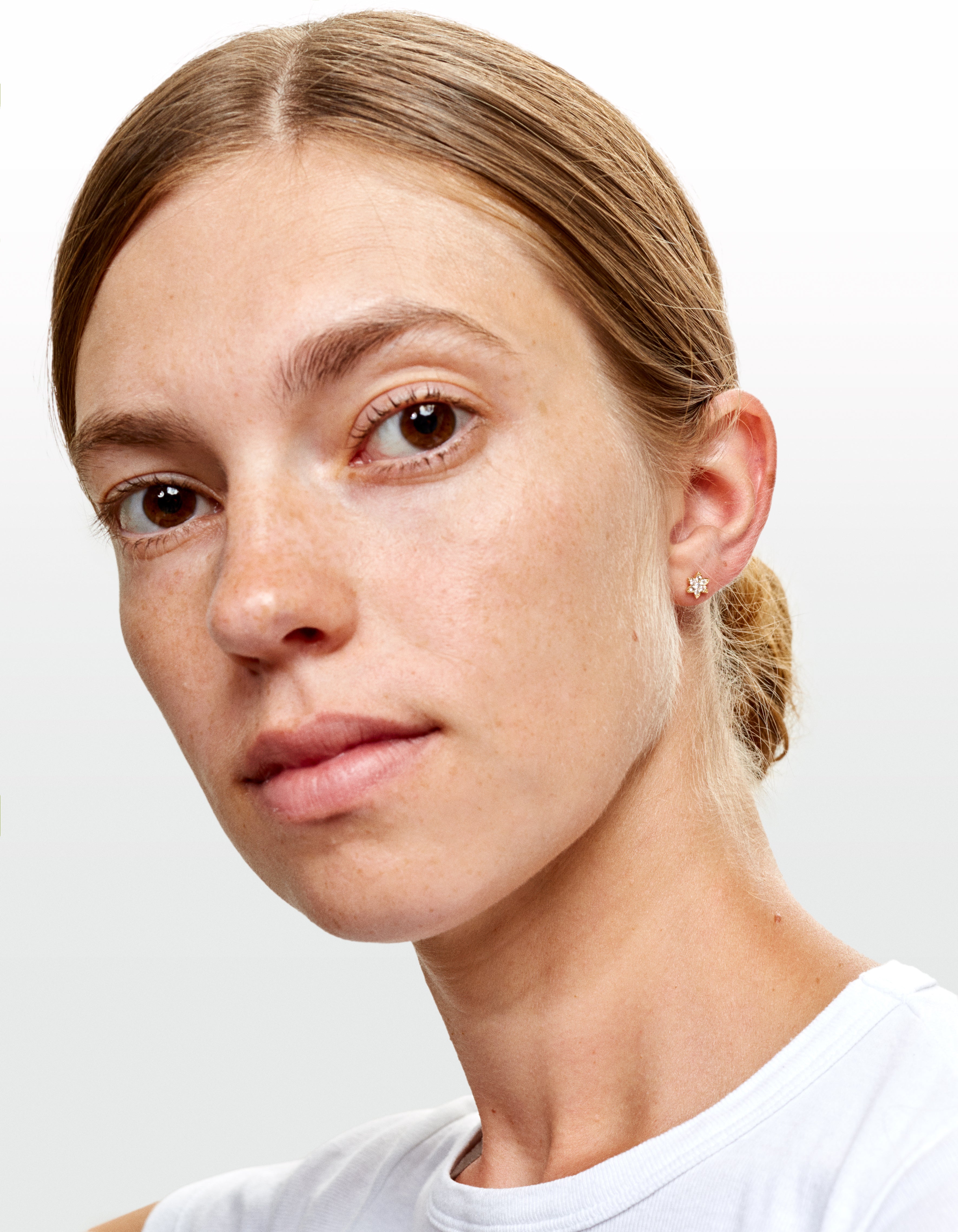 Stud Fleur Or jaune et Diamant