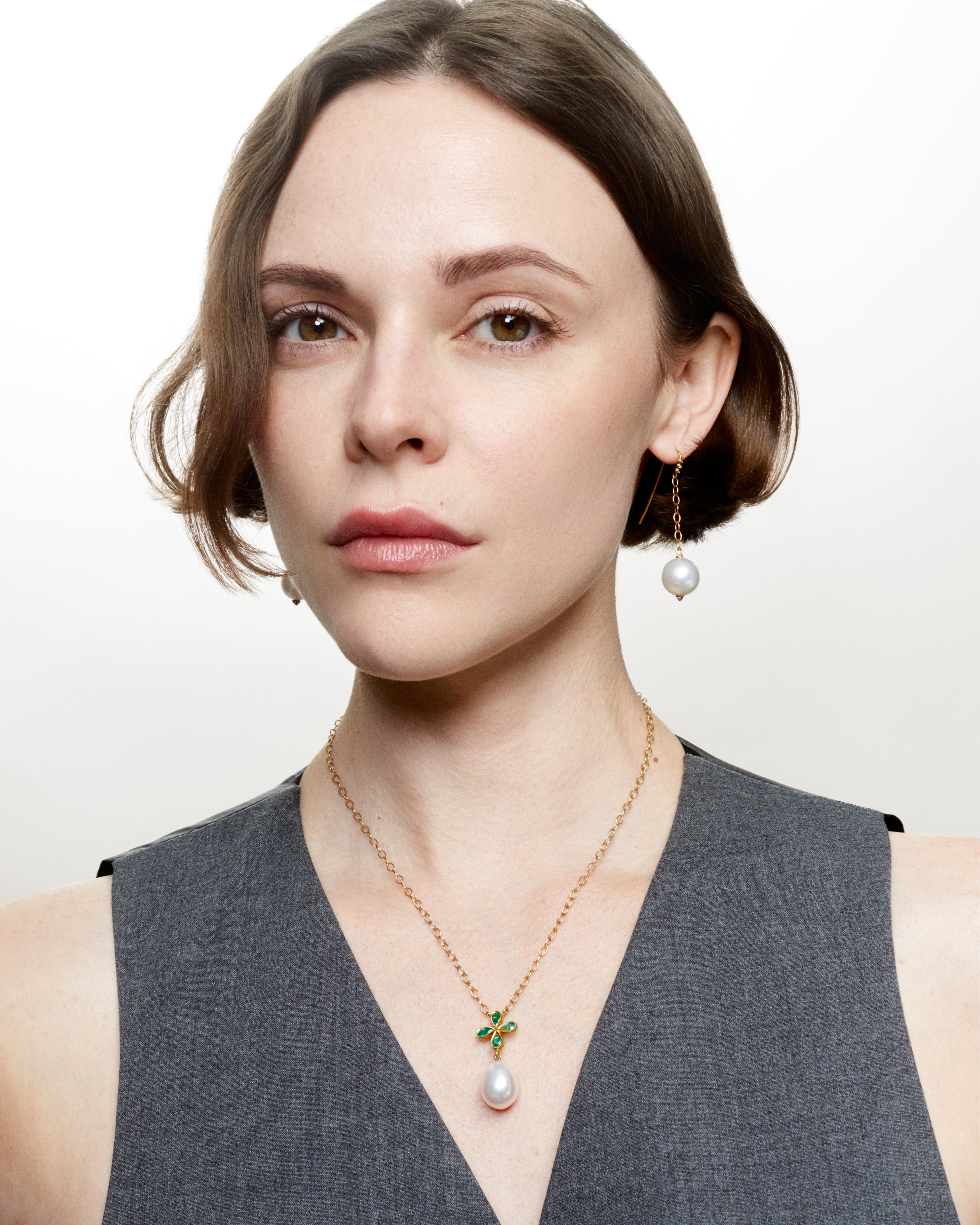 Star Pearl and Emerald Necklace