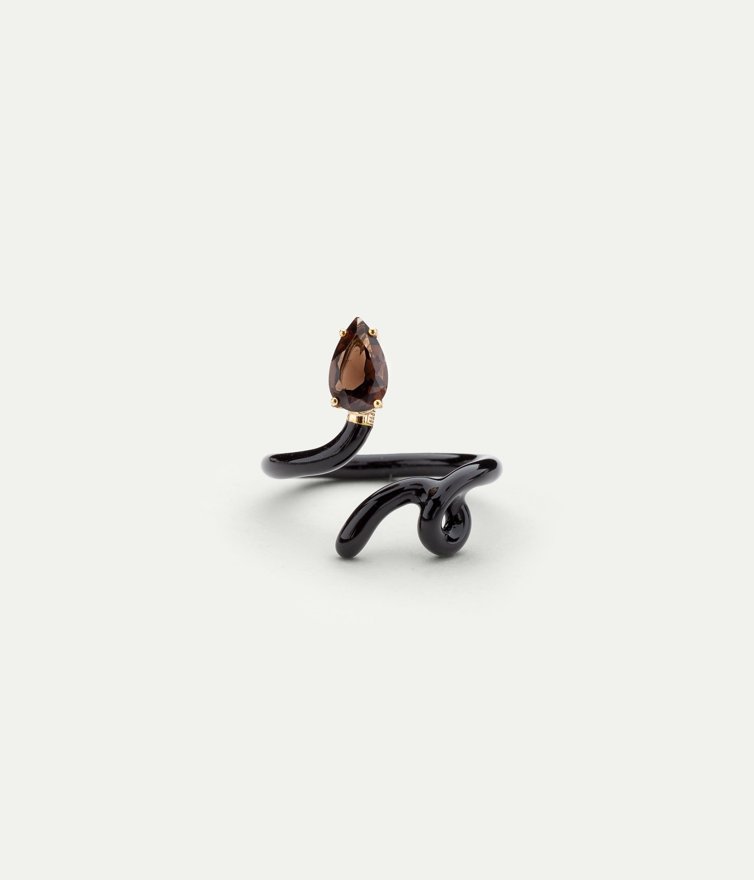 Baby Vine Black Smoked Quartz Ring
