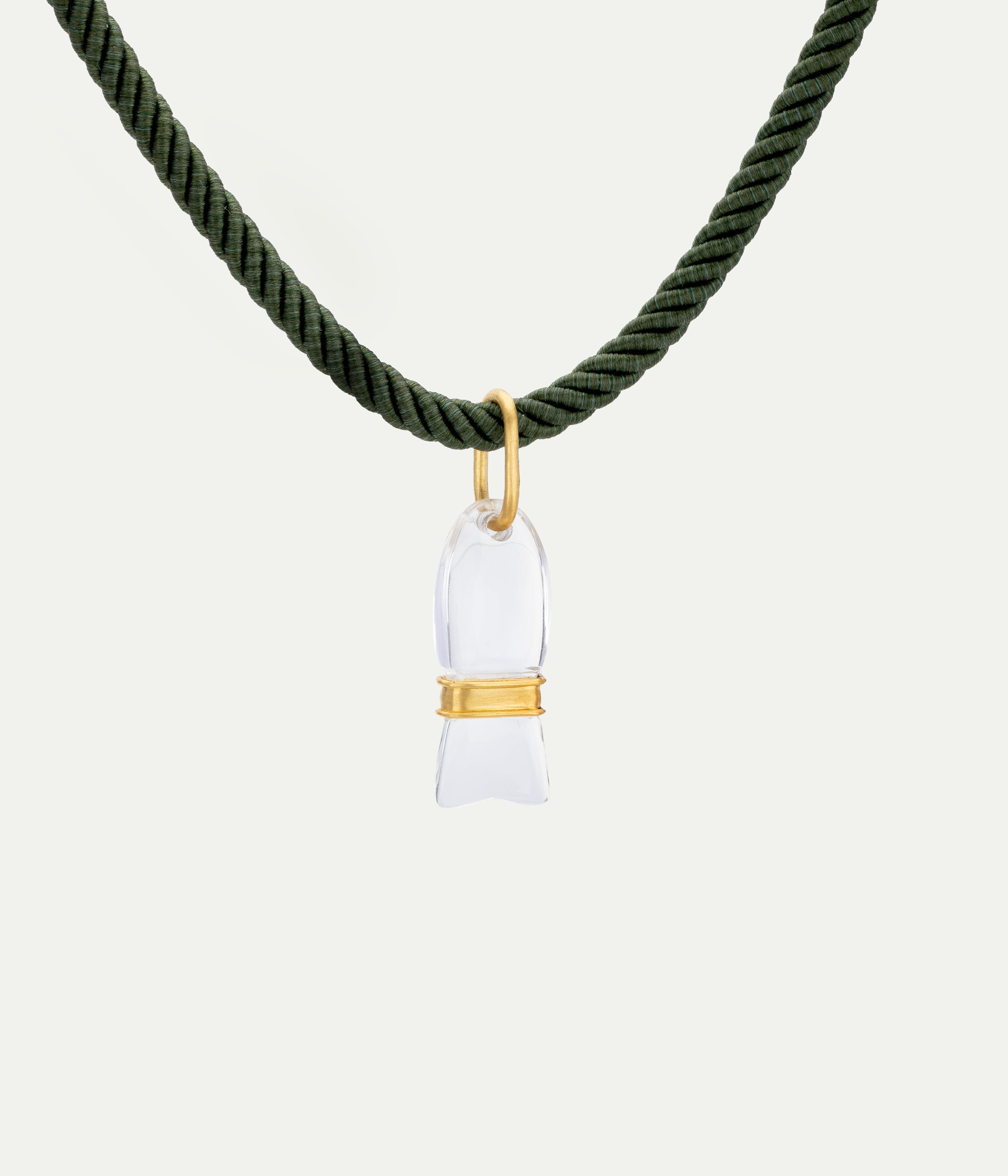 Minnow rock crystal pendant