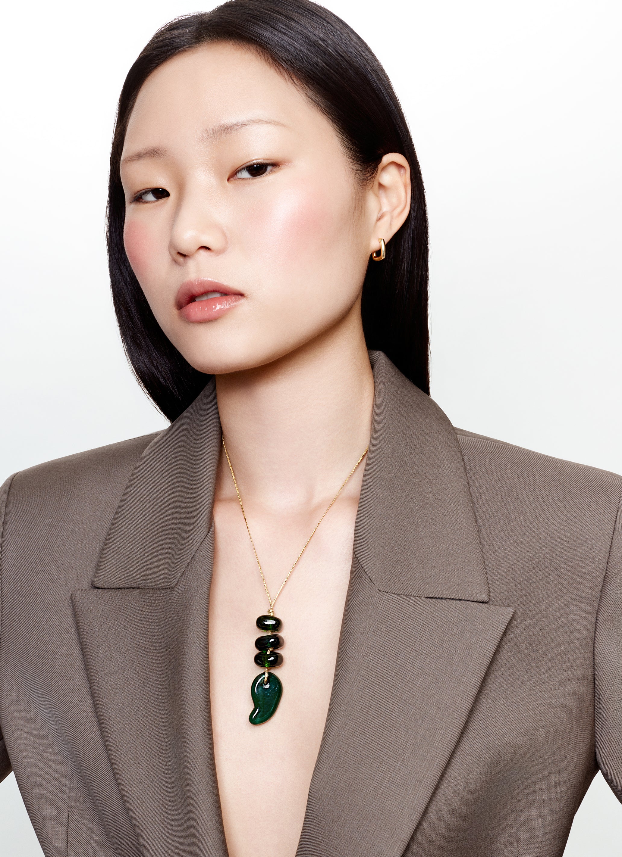 Azaz teal glass necklace