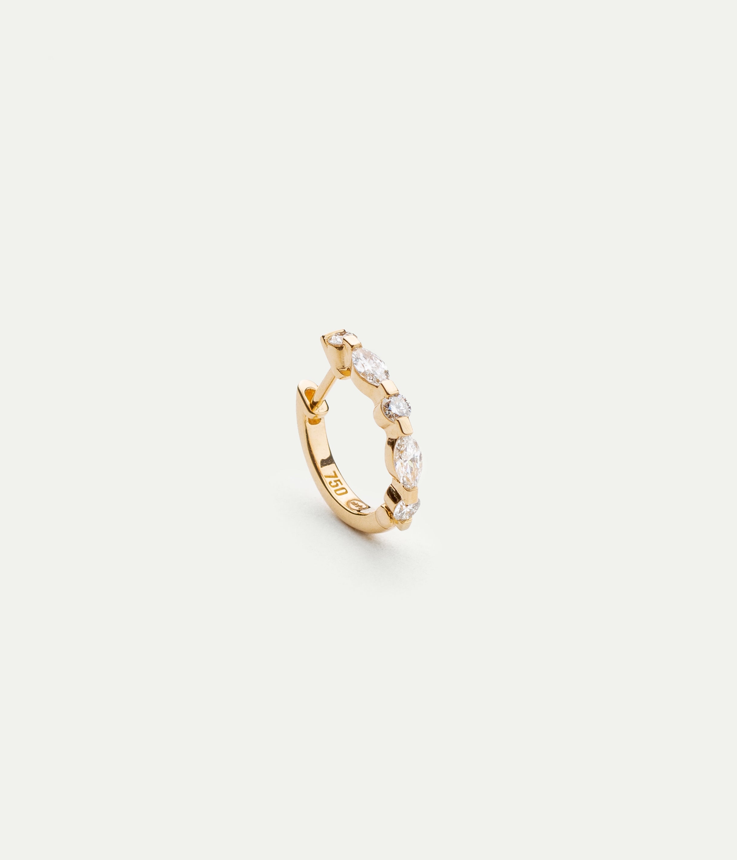 Marilyn yellow gold and diamond single hoop