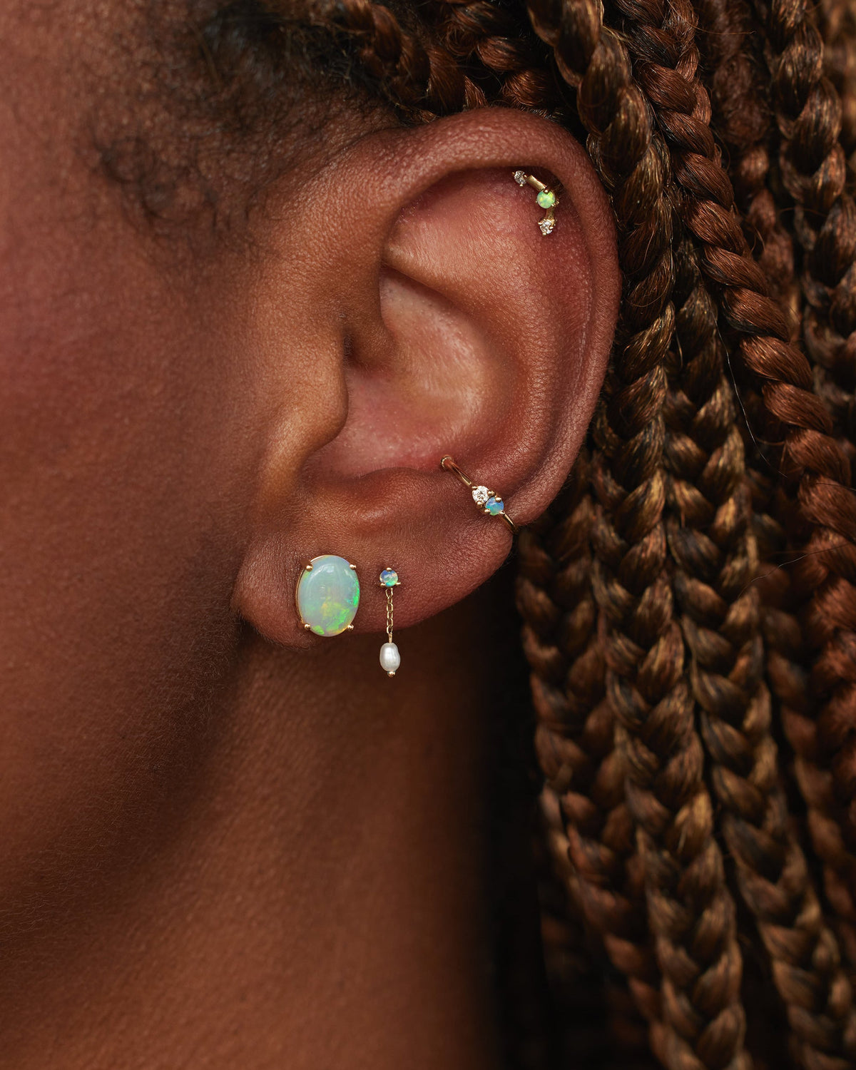 Boucle d'oreille Single XL Opale