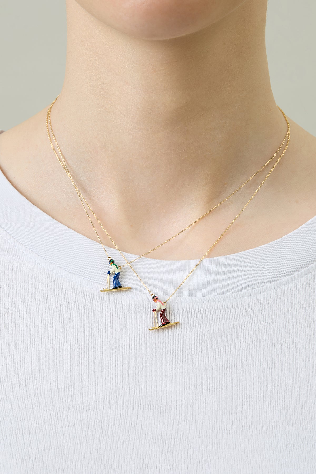 Ski Enamel necklace