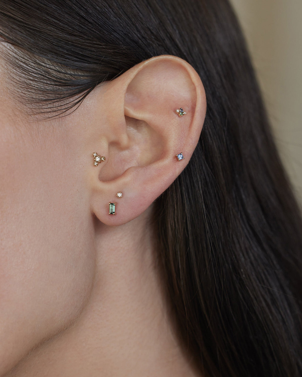 Boucles d'oreilles Lagoon Baguette