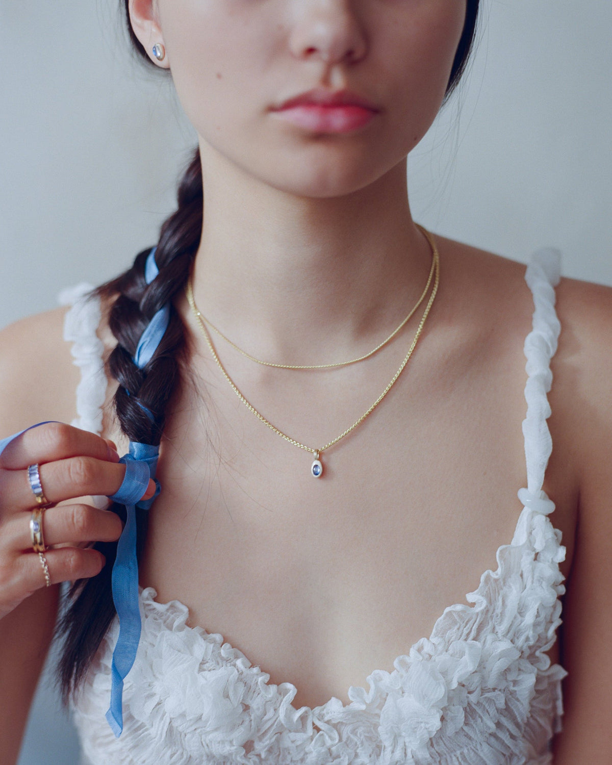 Pendentif Duo Sister Charm saphir