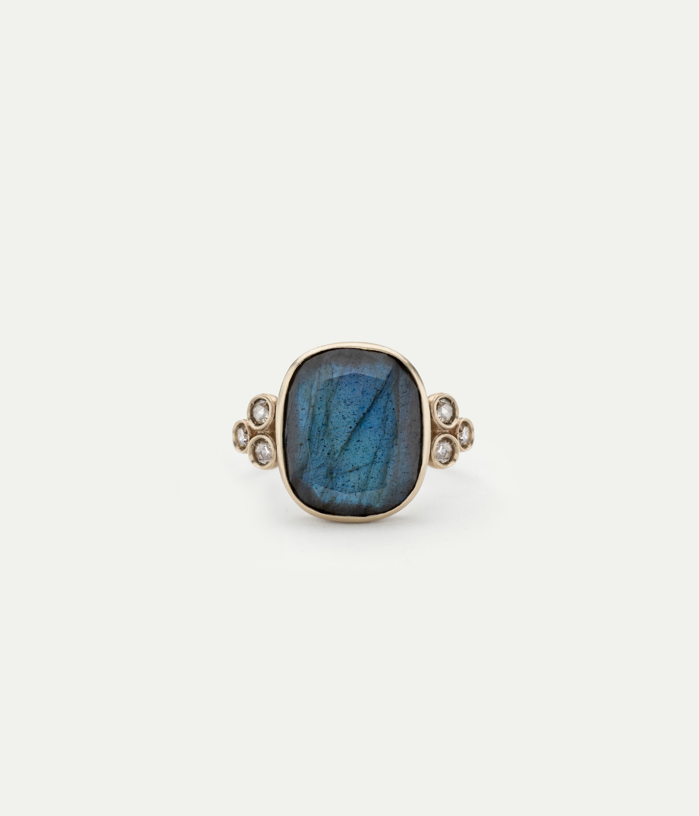 Bague Beauty Carré diamants labradorite