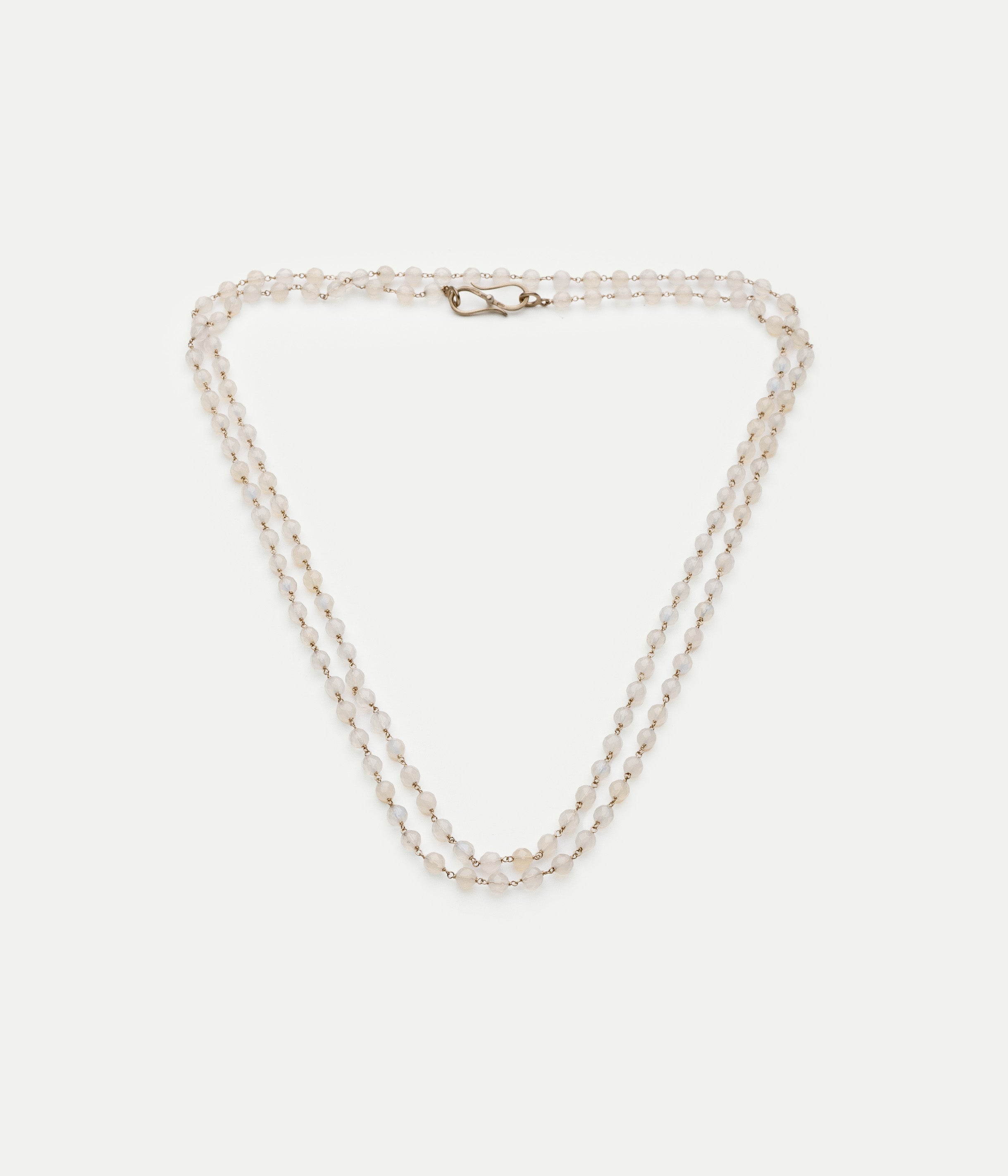 Collier Rosary S Paulette or gris et agate