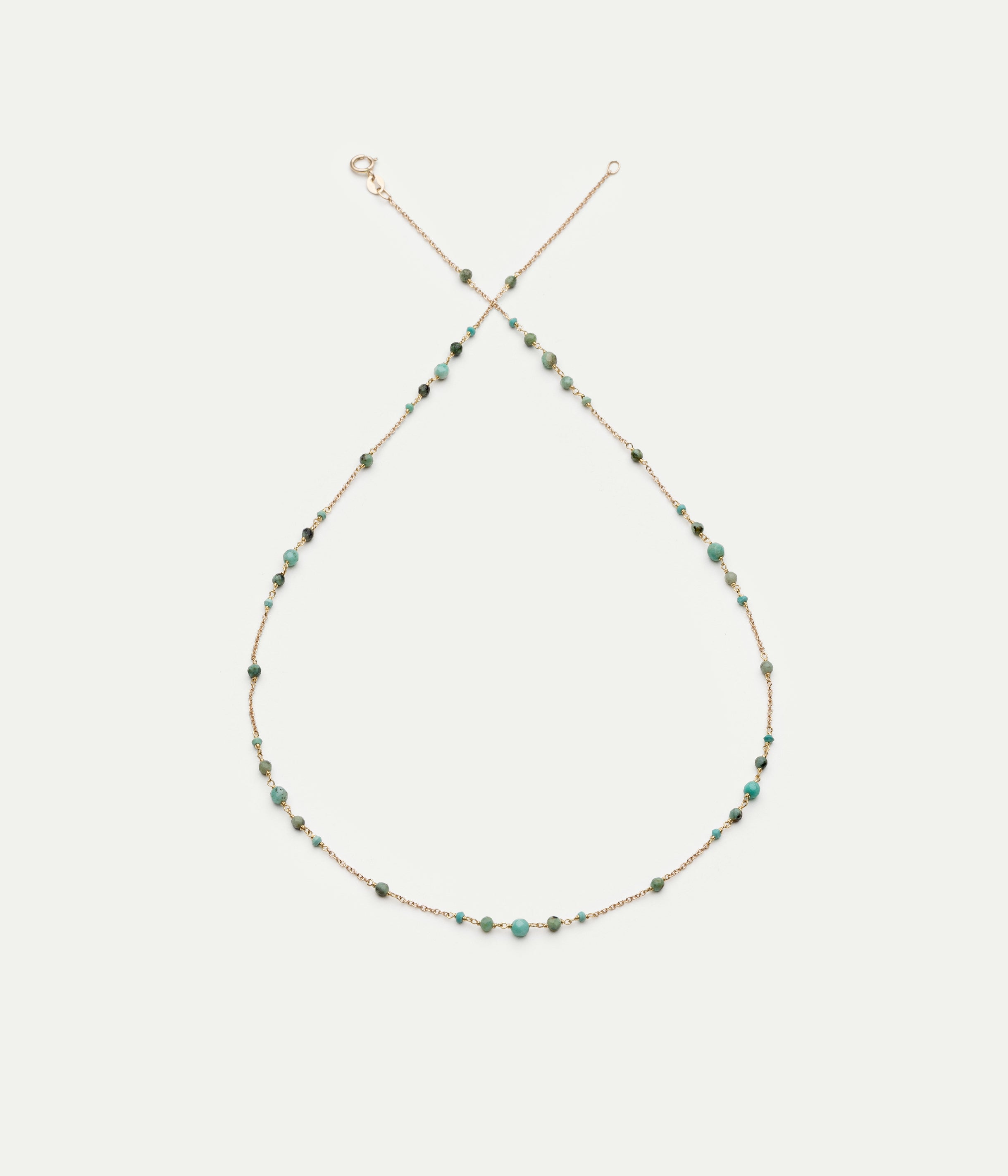 Glitter white gold and turquoise necklace