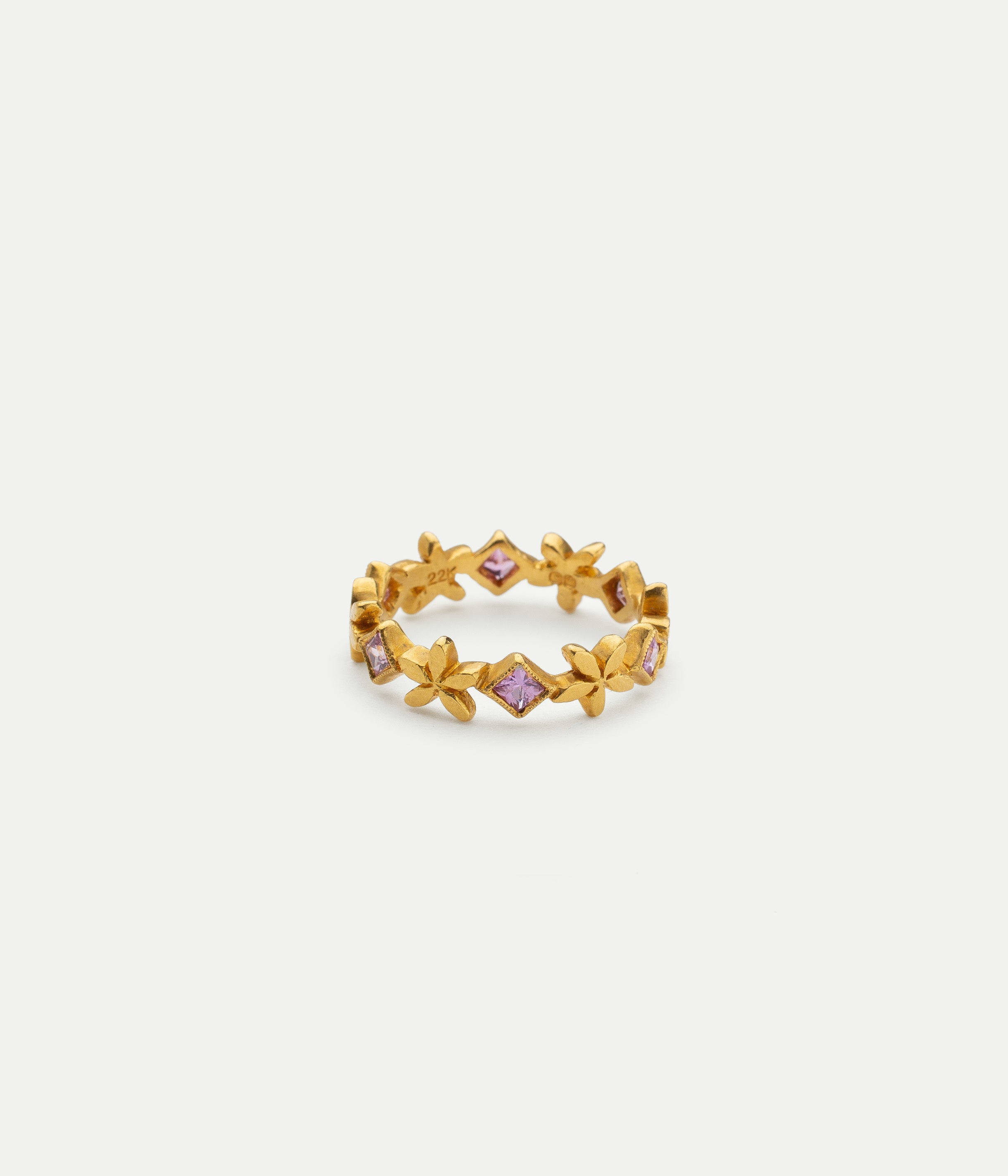 Flower Element pink sapphires ring