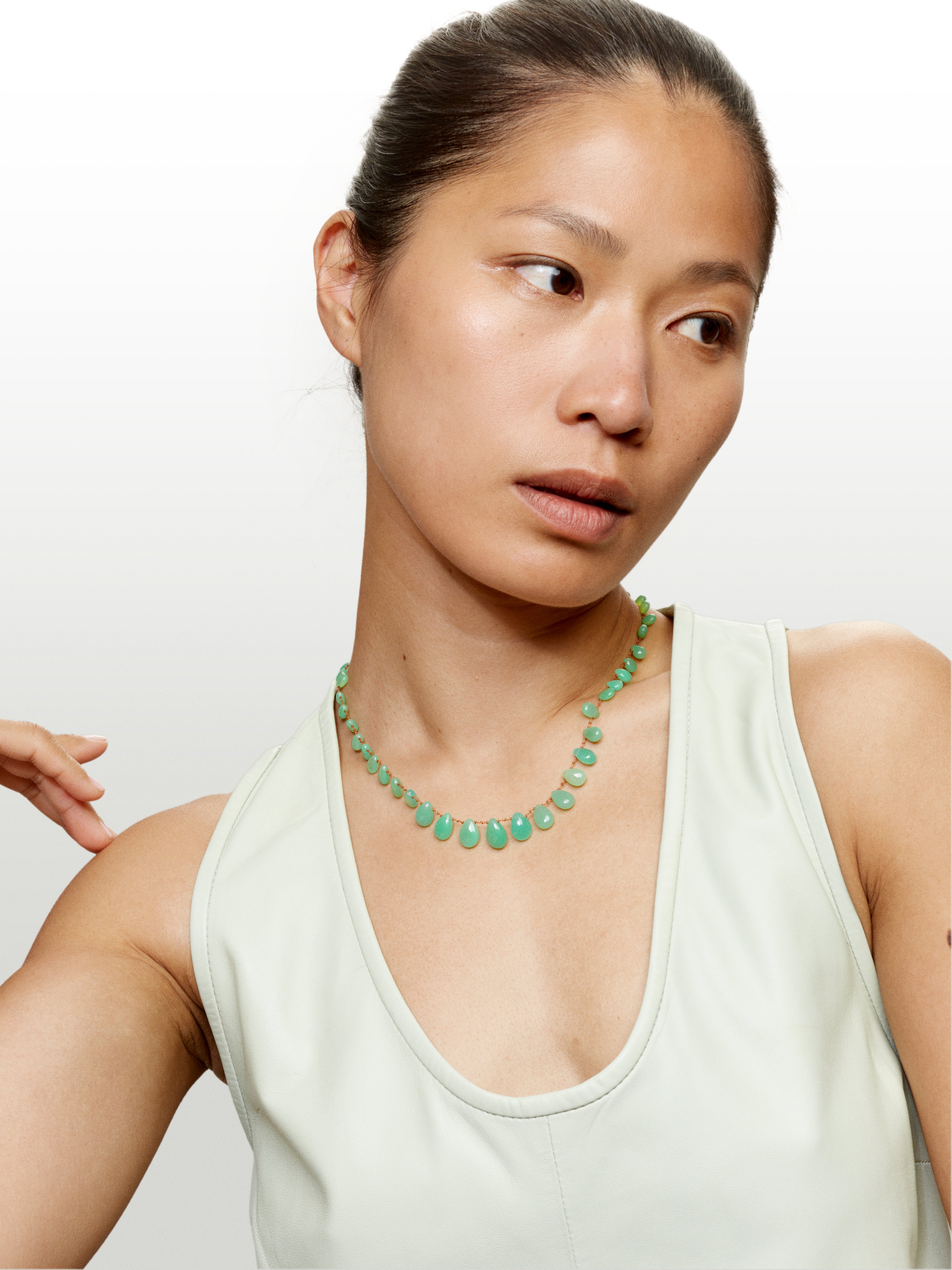 Evergreen chrysoprase necklace