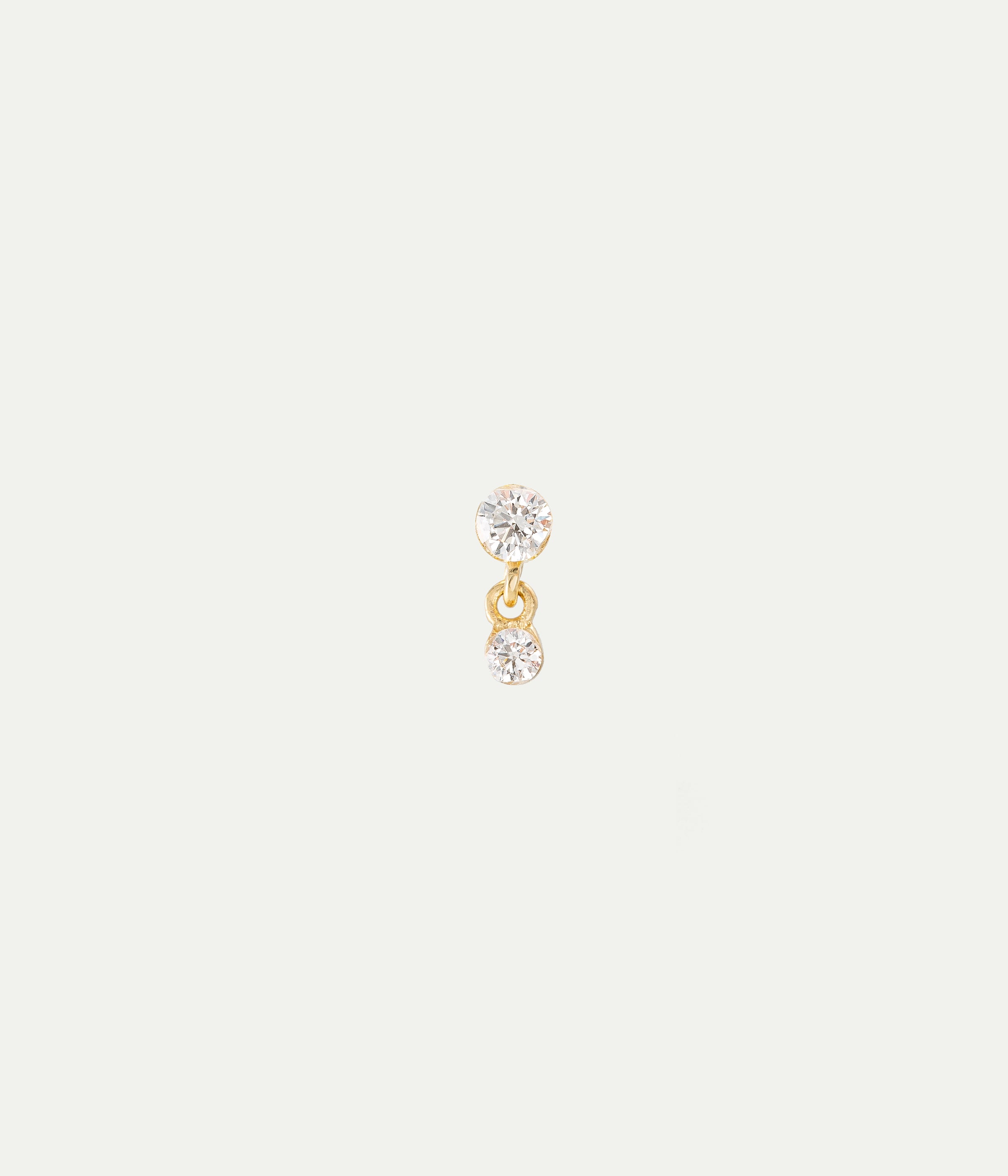 Stud Single Invisible set dangle or jaune et diamant