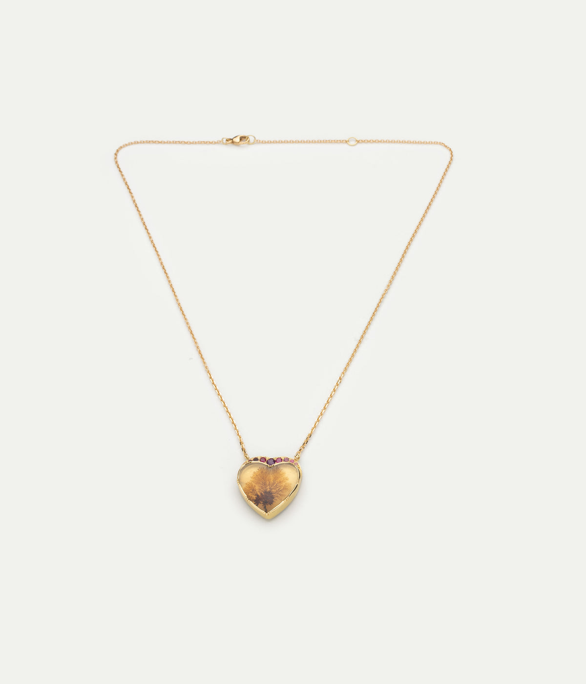 Heart tree agate necklace