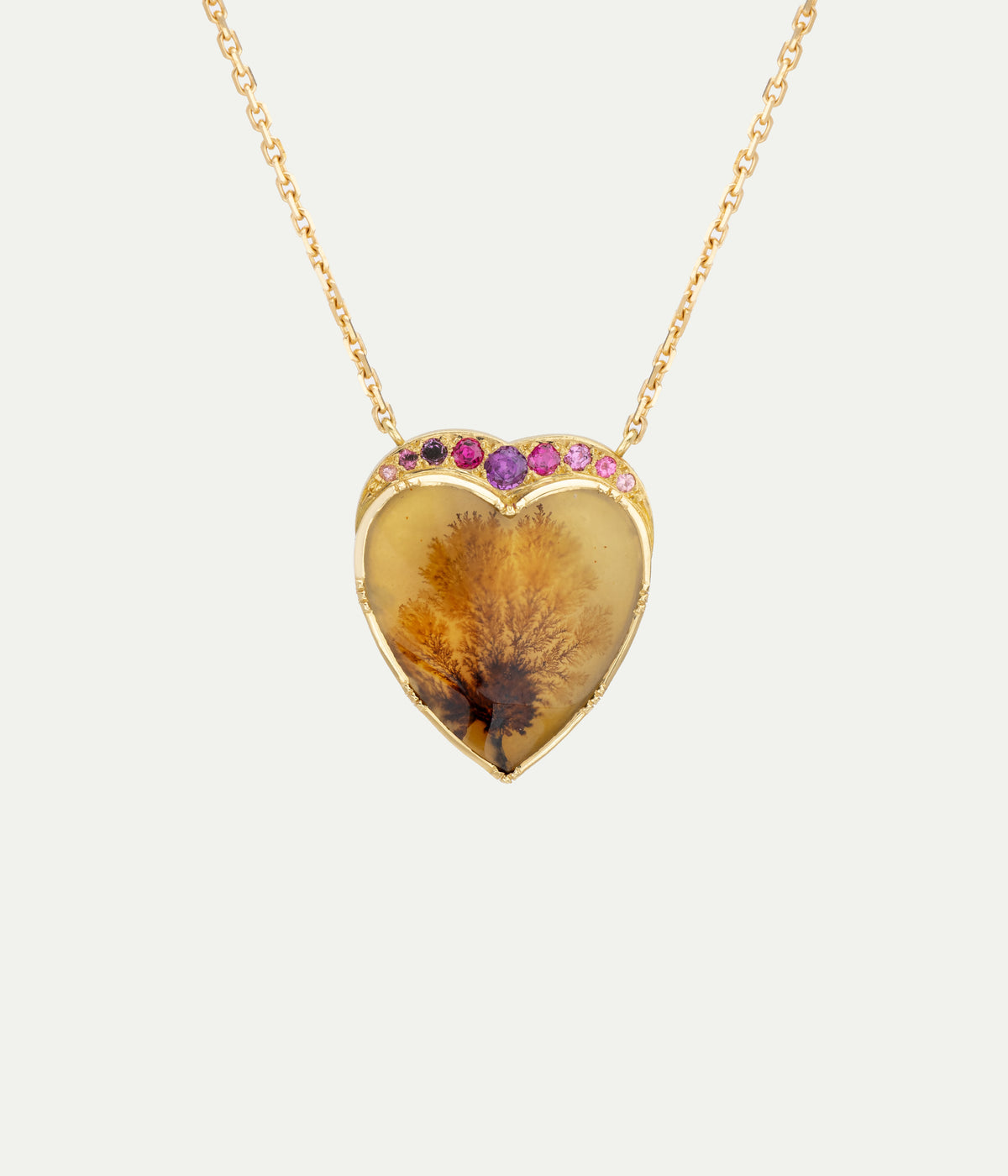 Heart tree agate necklace