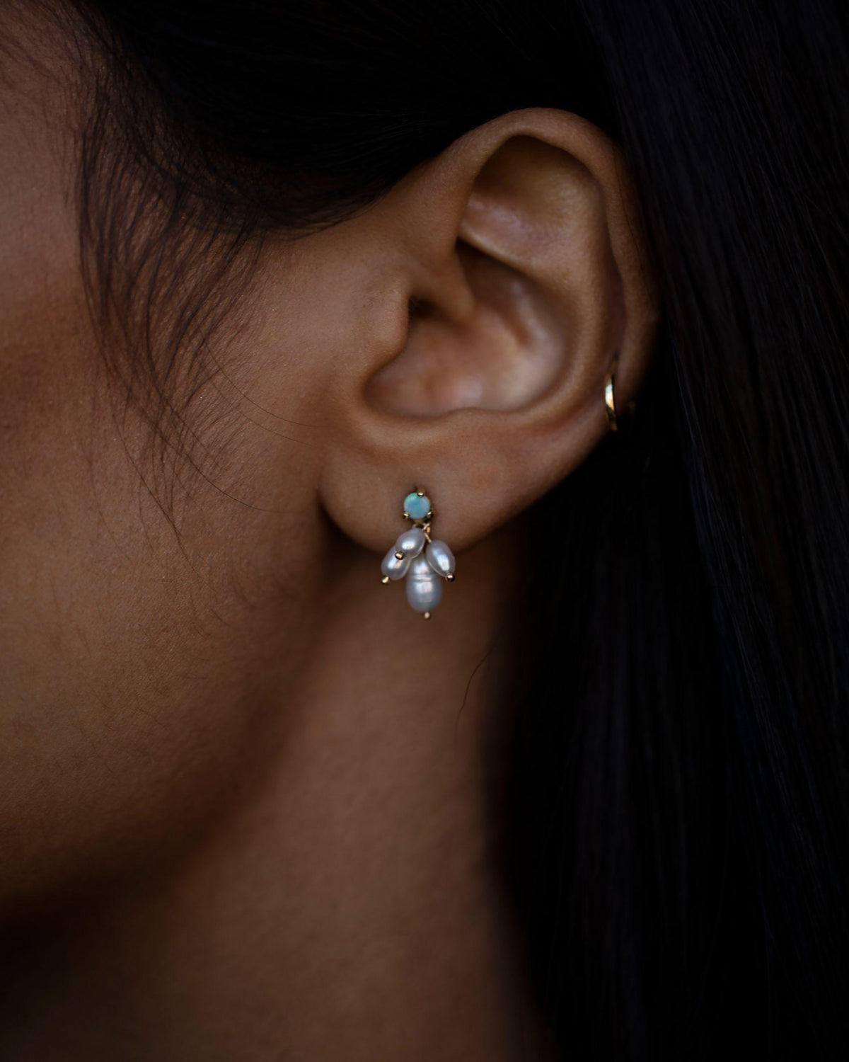 Stud single Cloudburst opale et perles