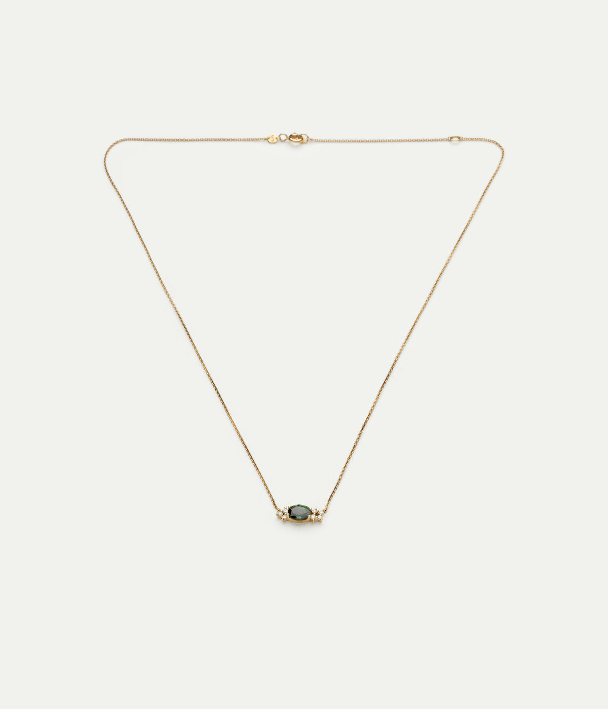 Collier Aurore Saphir Vert et Diamants
