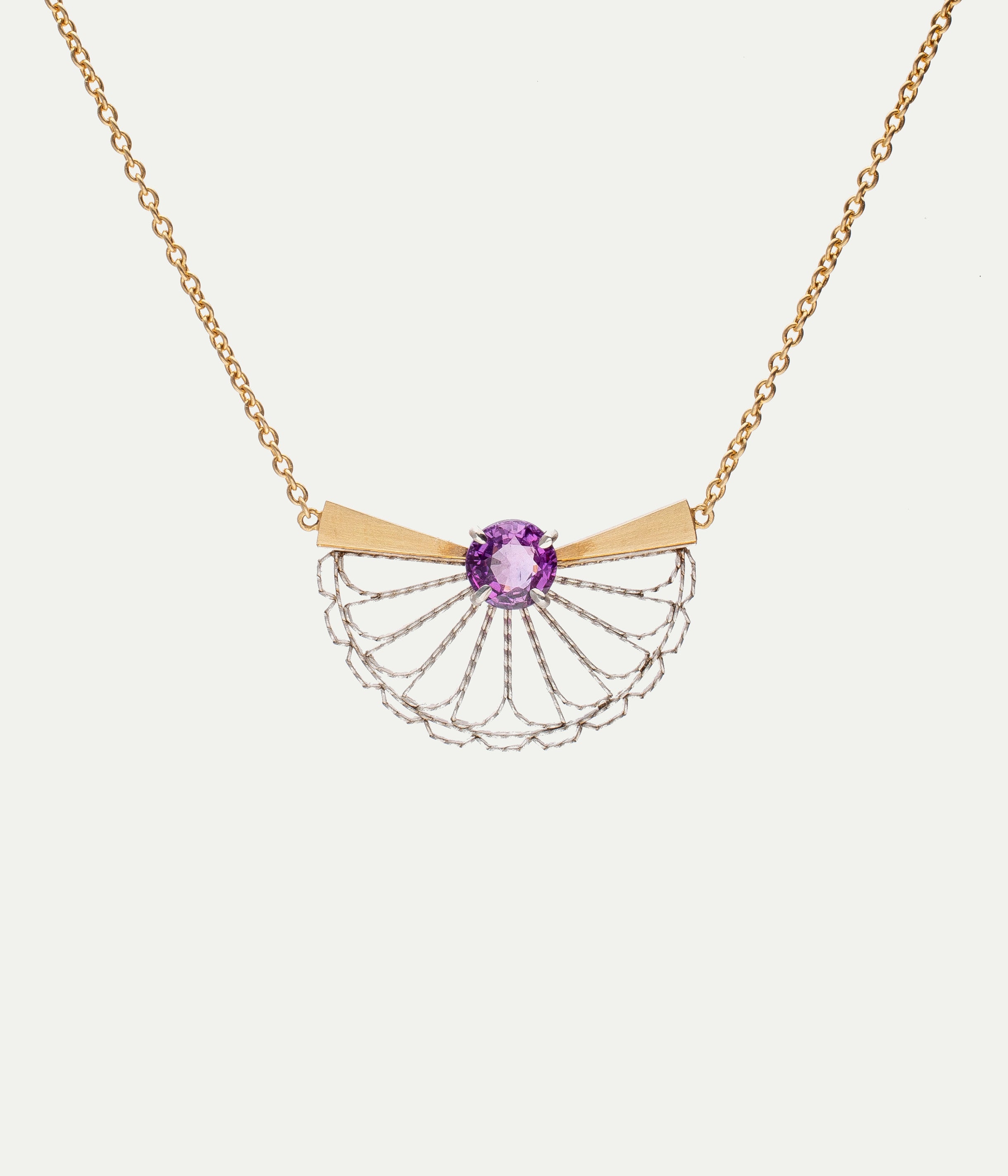 Collier Stellation platine saphir violet