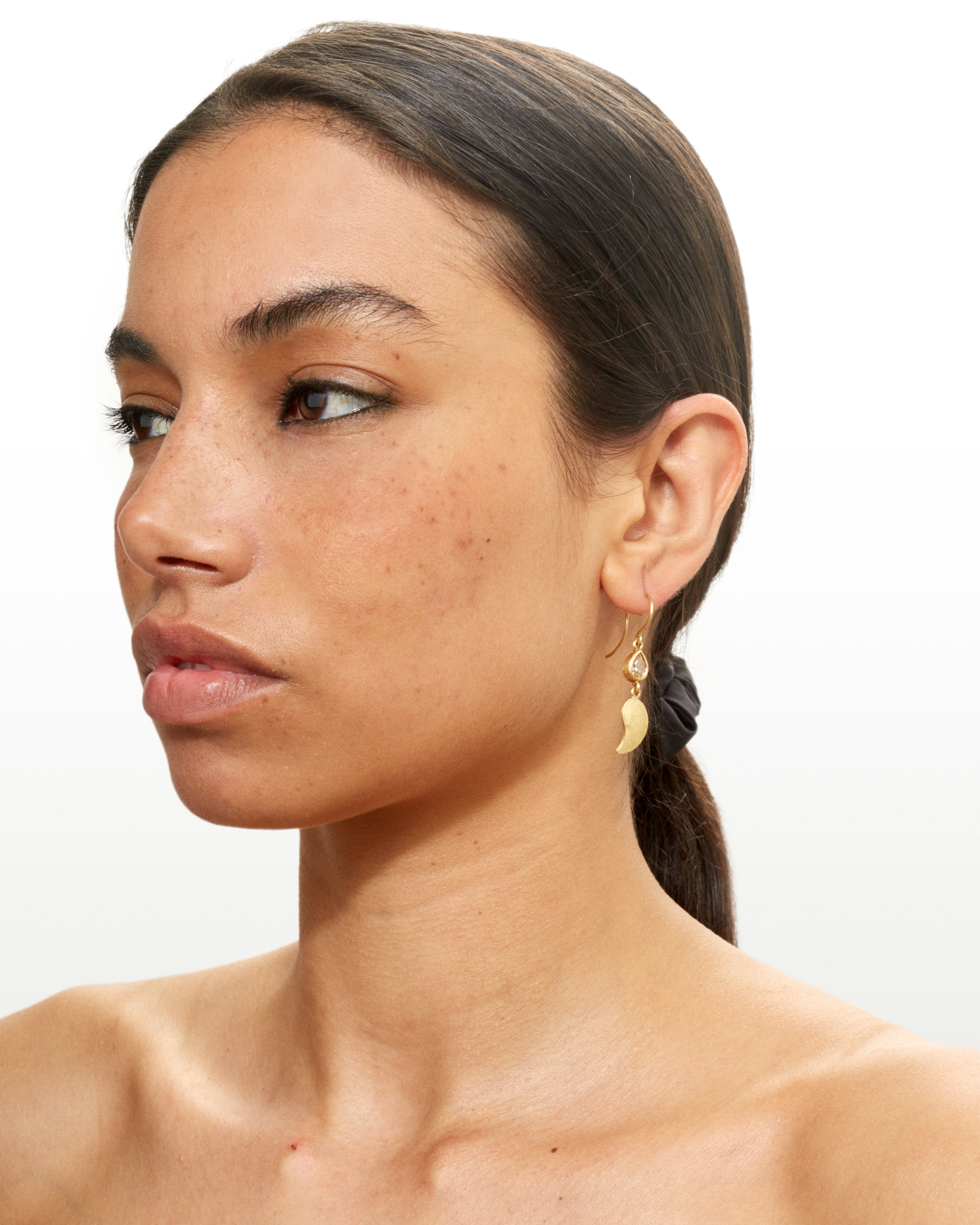 Boucles d'oreilles Paisley diamants blancs