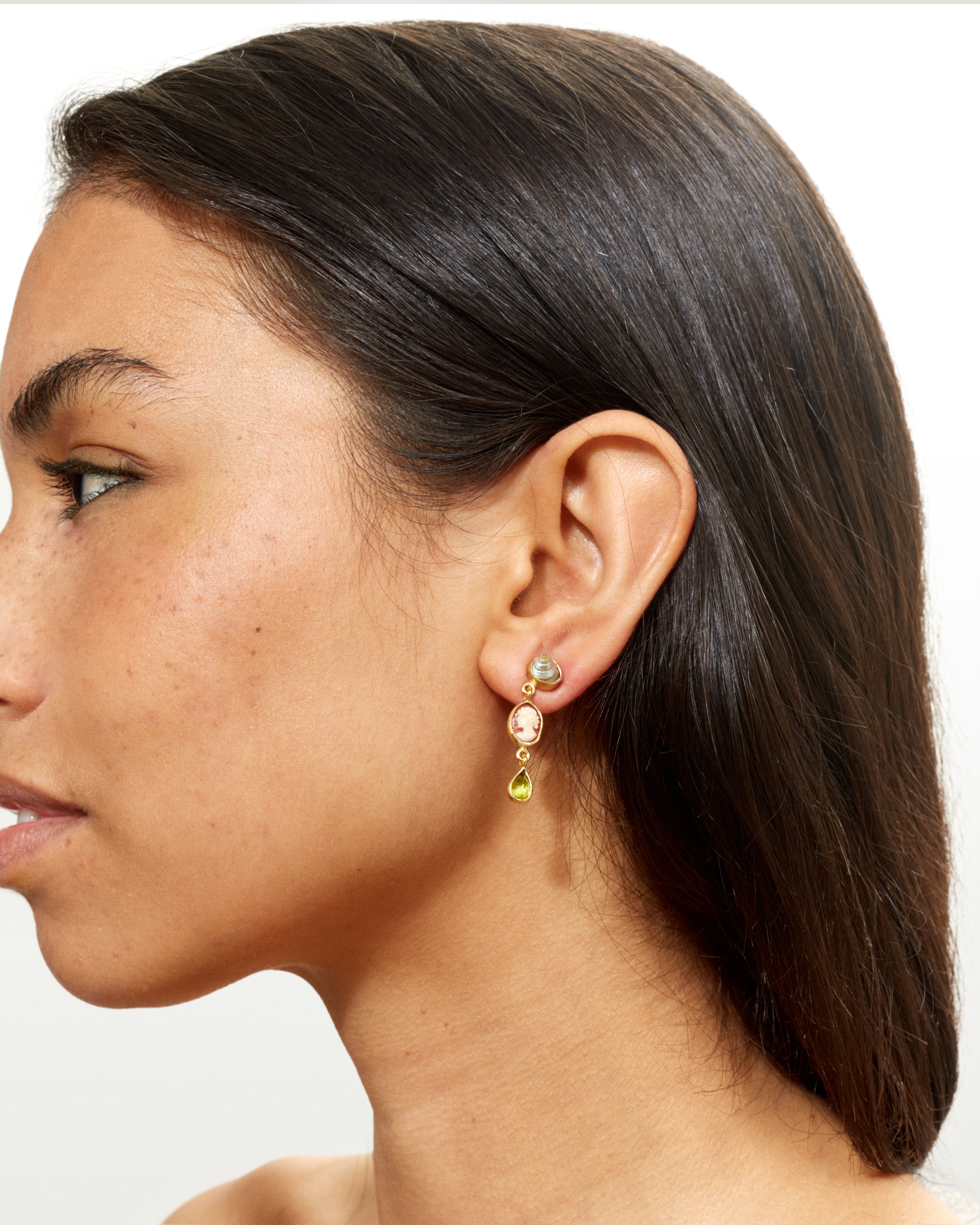 Boucles d'oreilles Three Charm Moving Drop Pierre de lune