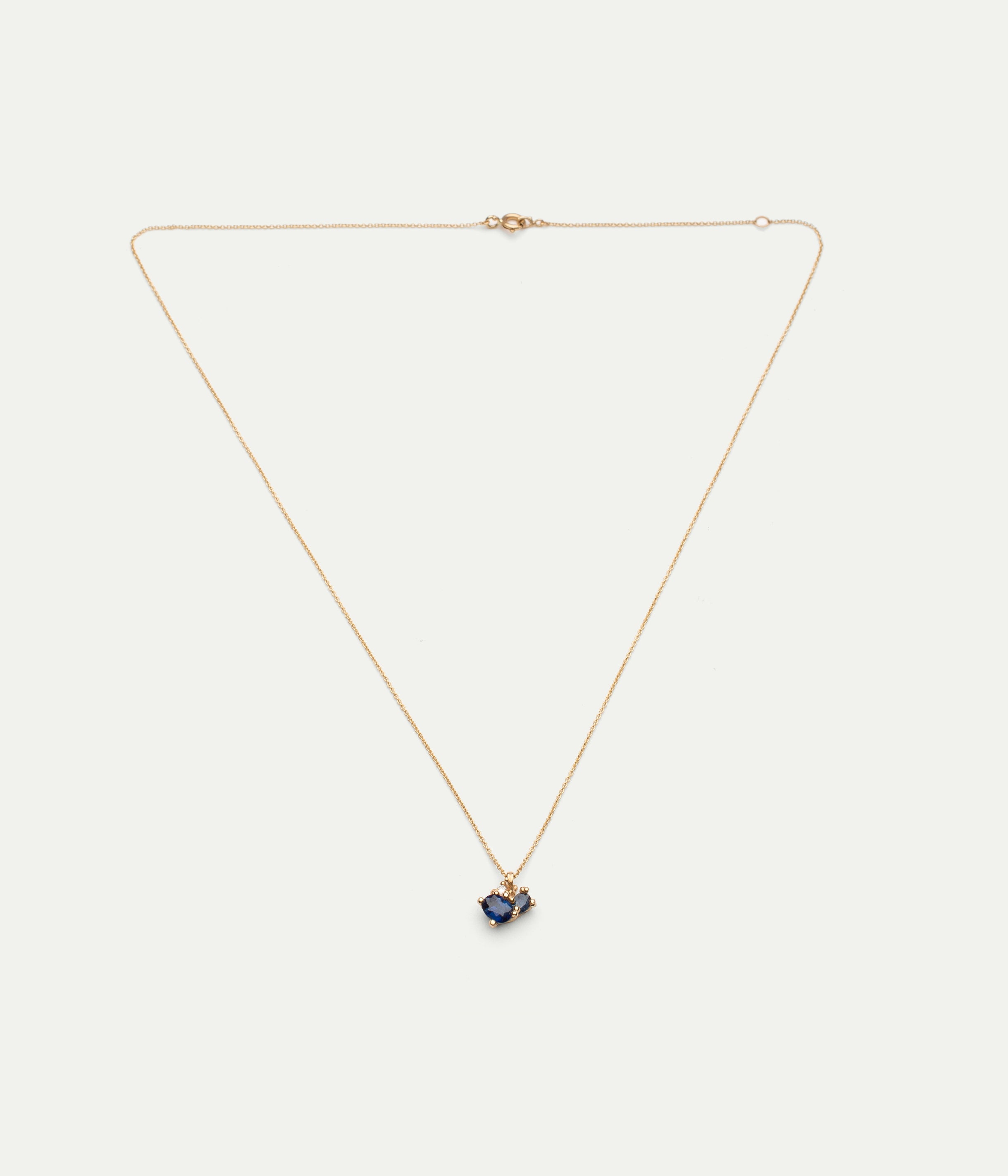 Sapphire diamond Cluster necklace