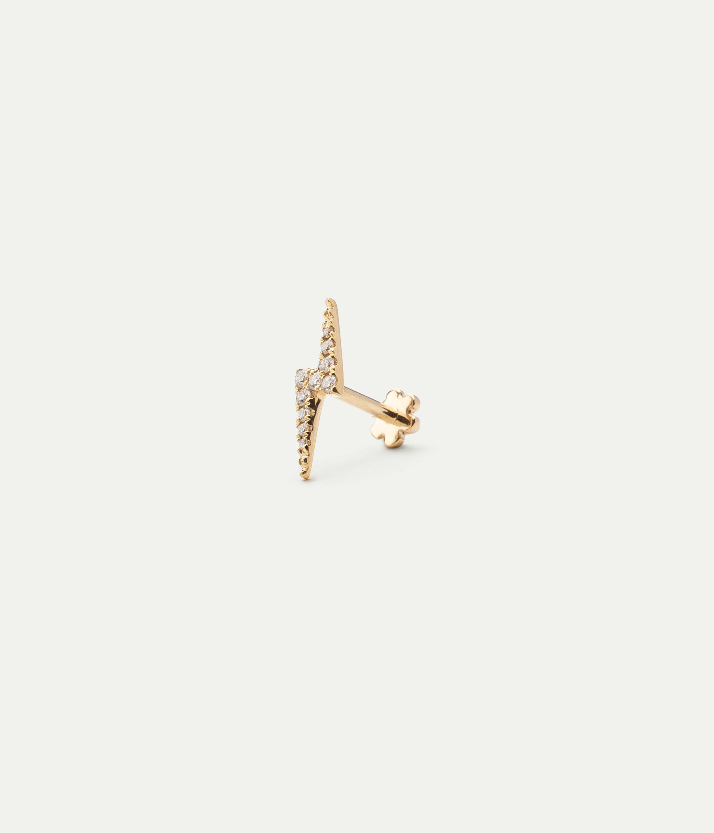 Stud single Lightning Bolt or jaune et diamants