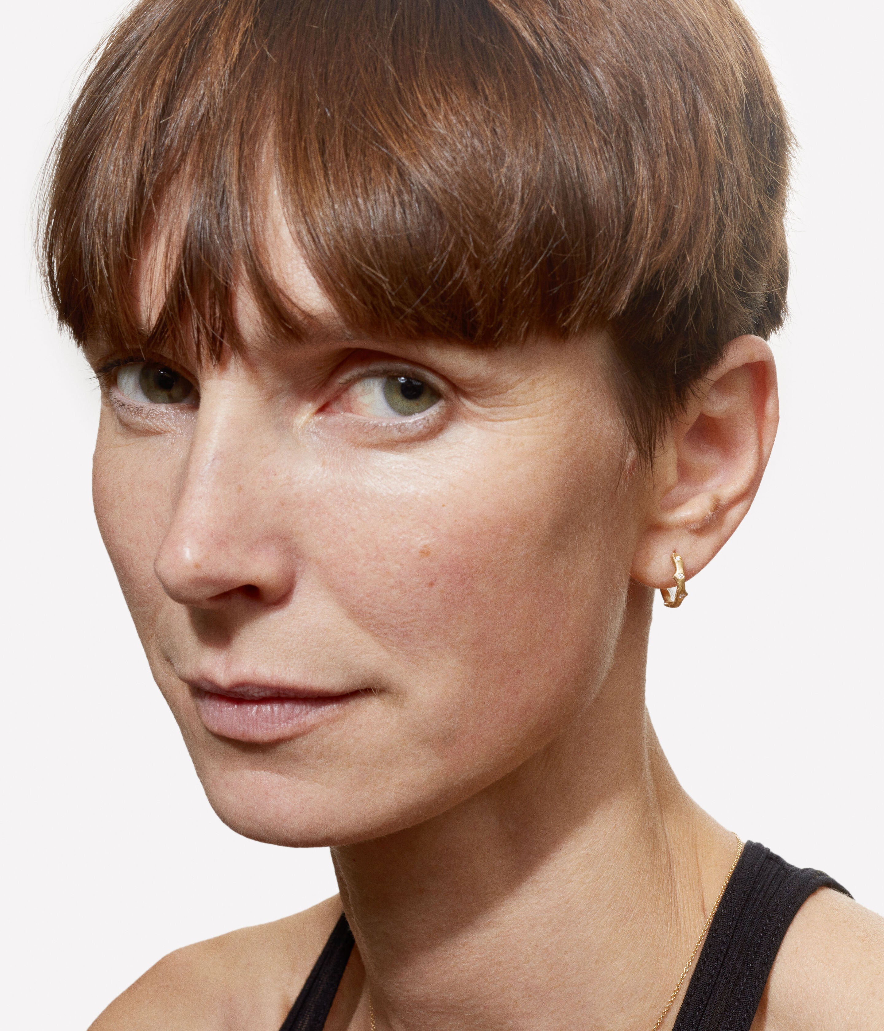 Boucles d'oreilles Thorn Hoops or jaune diamants