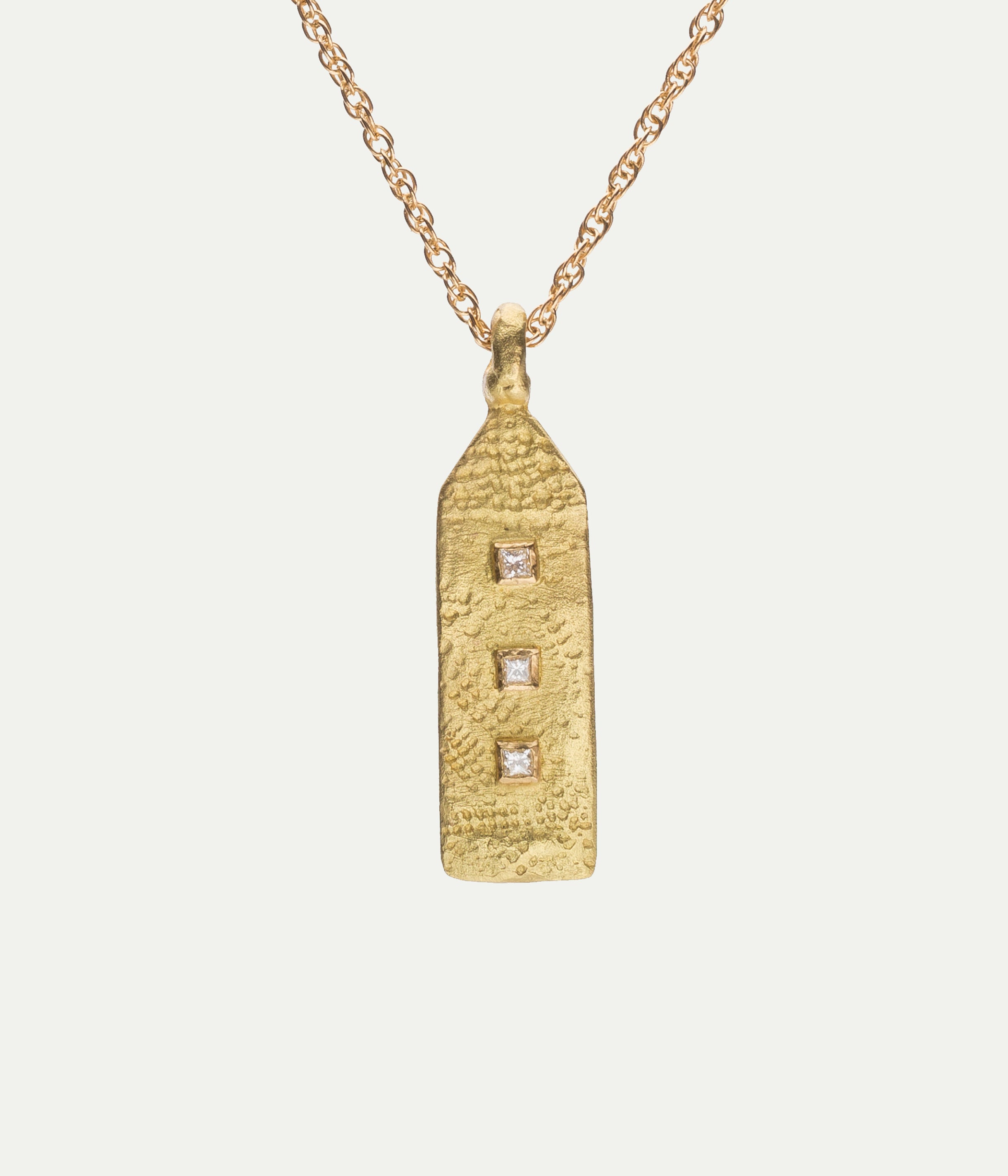 Paloma Maison Tag Medium yellow gold diamonds necklace