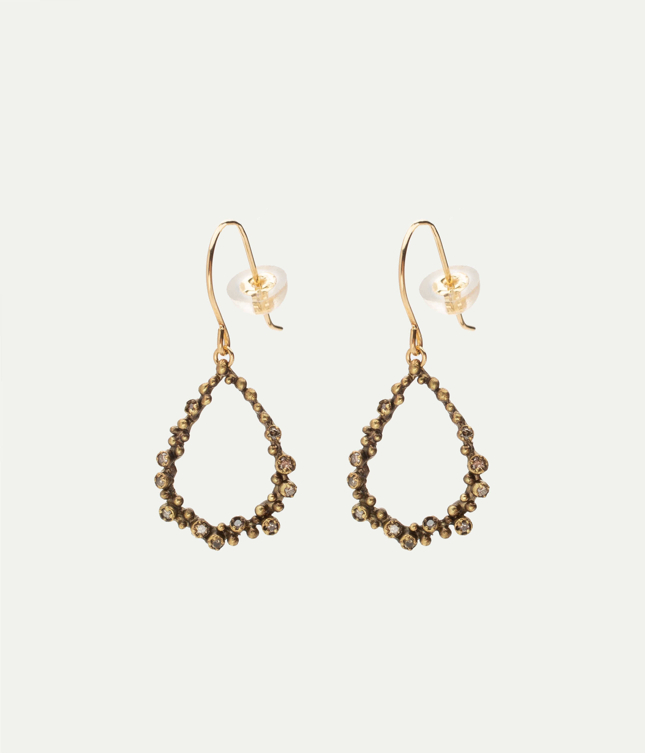 Boucles d'oreilles Pebble or jaune et diamants